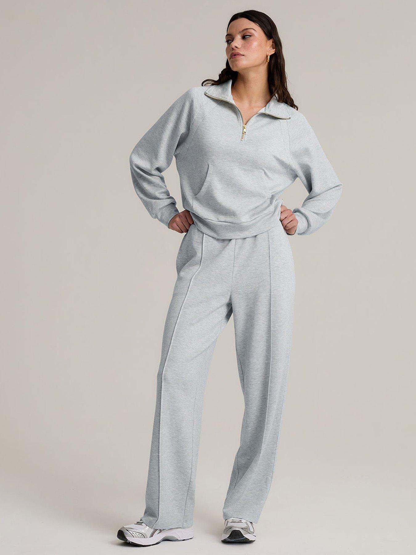  image of chelsea-peers-luxecomfort-scuba-half-zip-sweatshirt-grey-marl