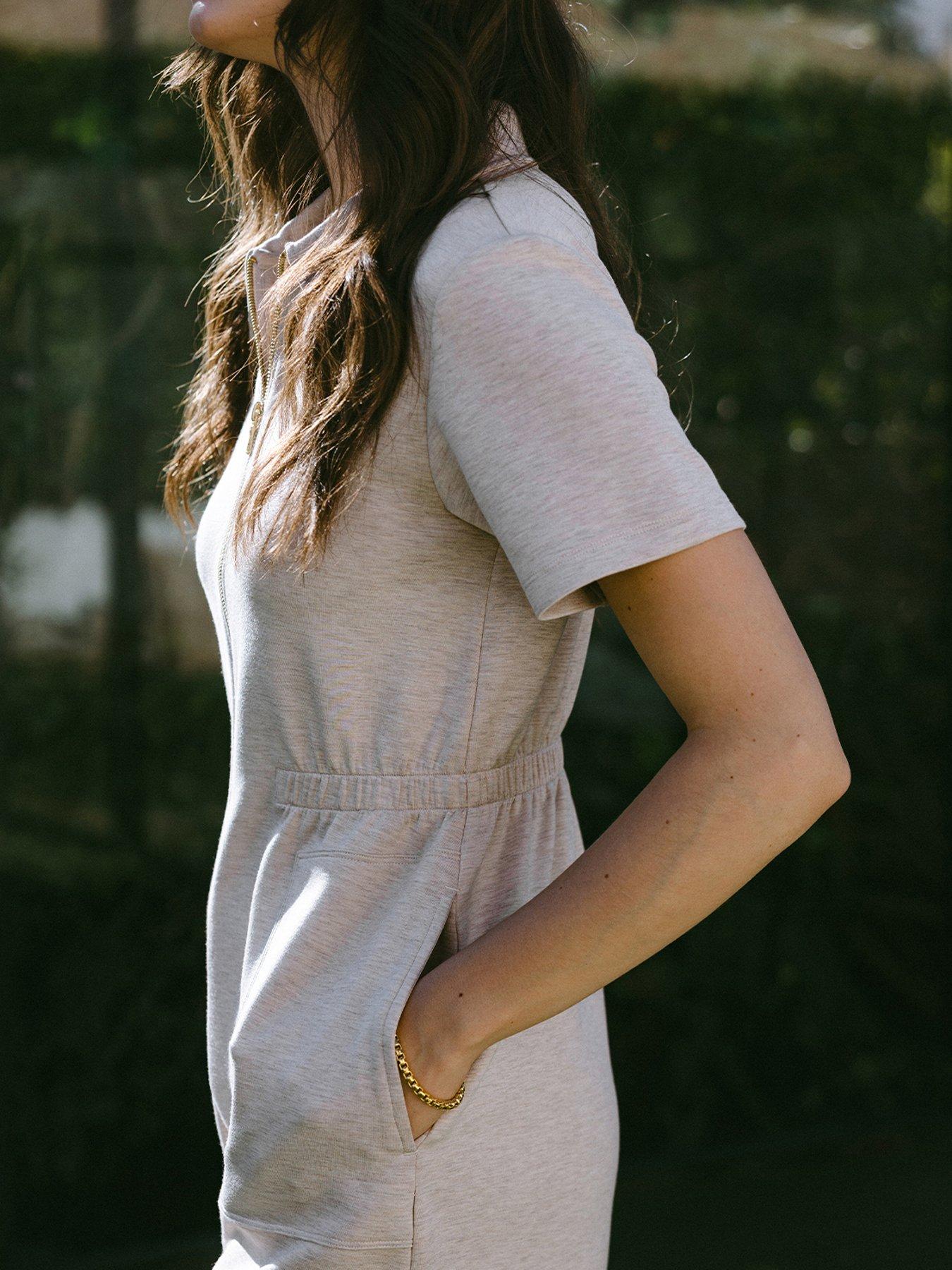 Image 5 of 5 of CHELSEA PEERS Luxecomfort Scuba Short Playsuit - Beige Marl