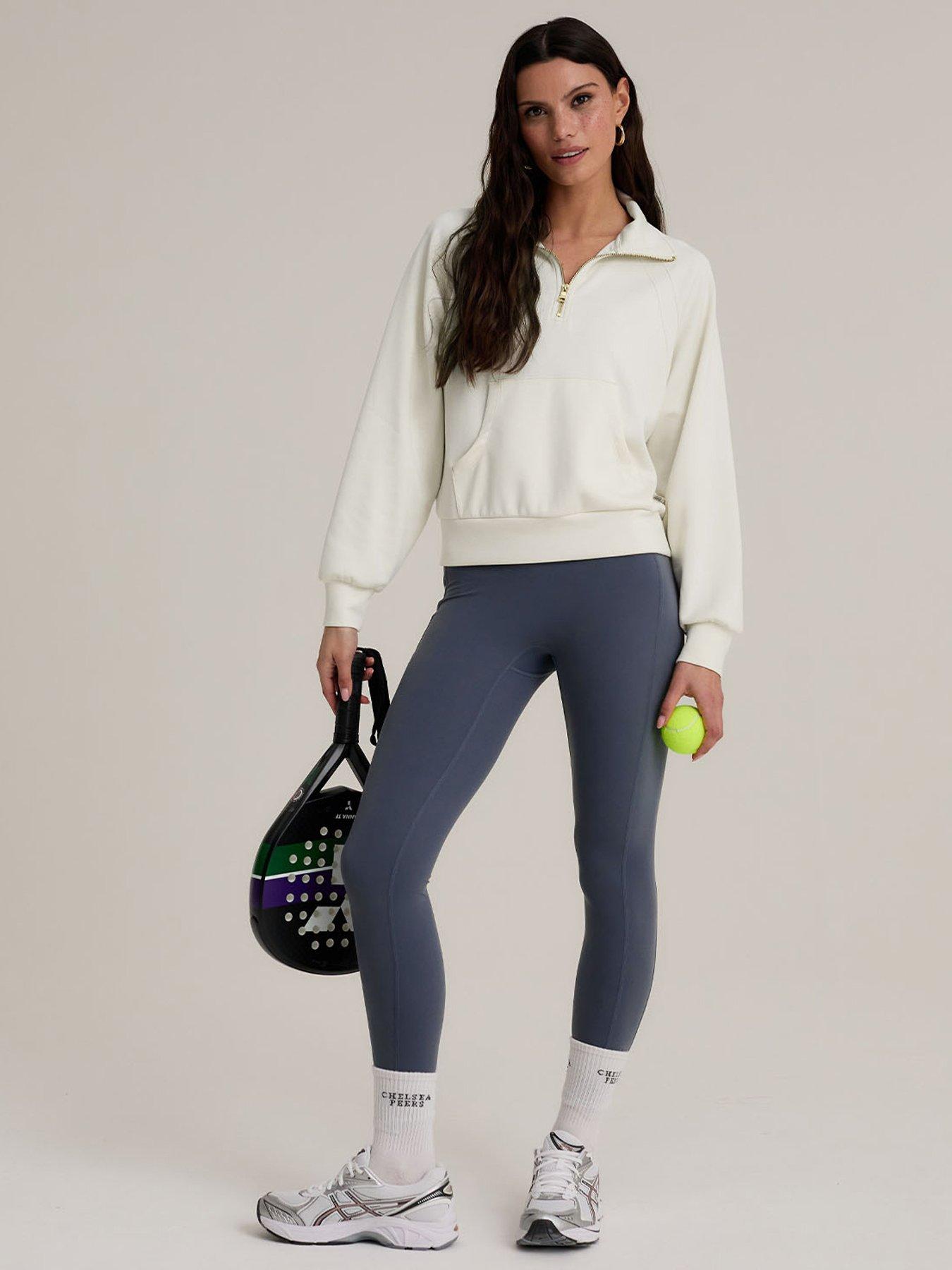 undefined Luxecomfort Scuba Half-zip Sweatshirt - Cream