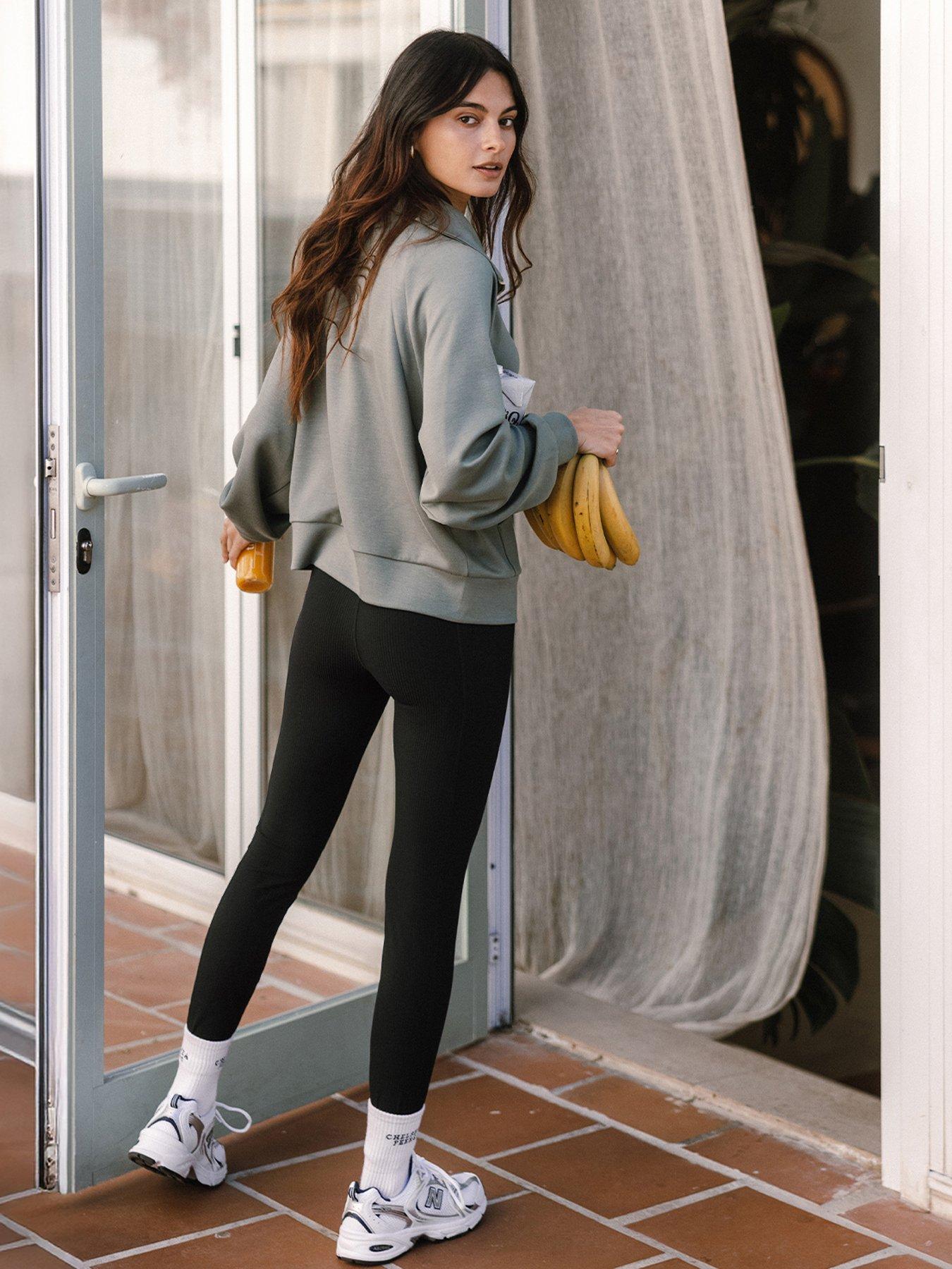  image of chelsea-peers-luxecomfort-scuba-half-zip-sweatshirt-green