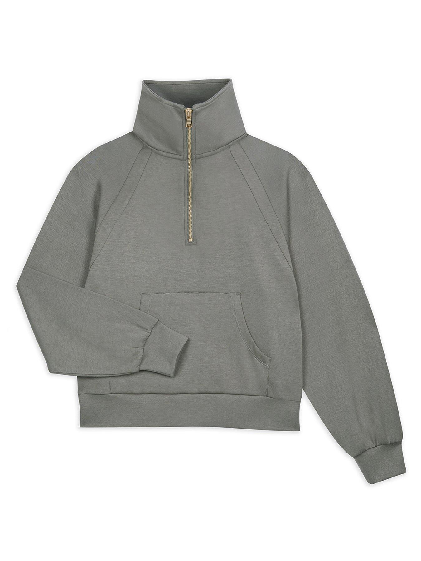  image of chelsea-peers-luxecomfort-scuba-half-zip-sweatshirt-green