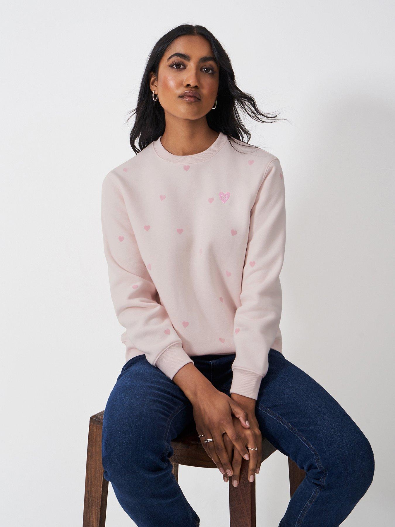  image of crew-clothing-supersoft-neck-sweatshirt-pink