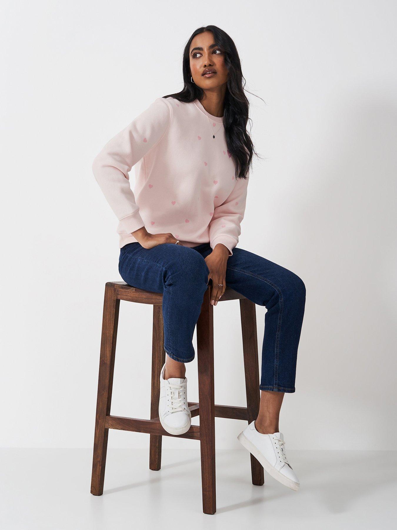  image of crew-clothing-supersoft-neck-sweatshirt-pink