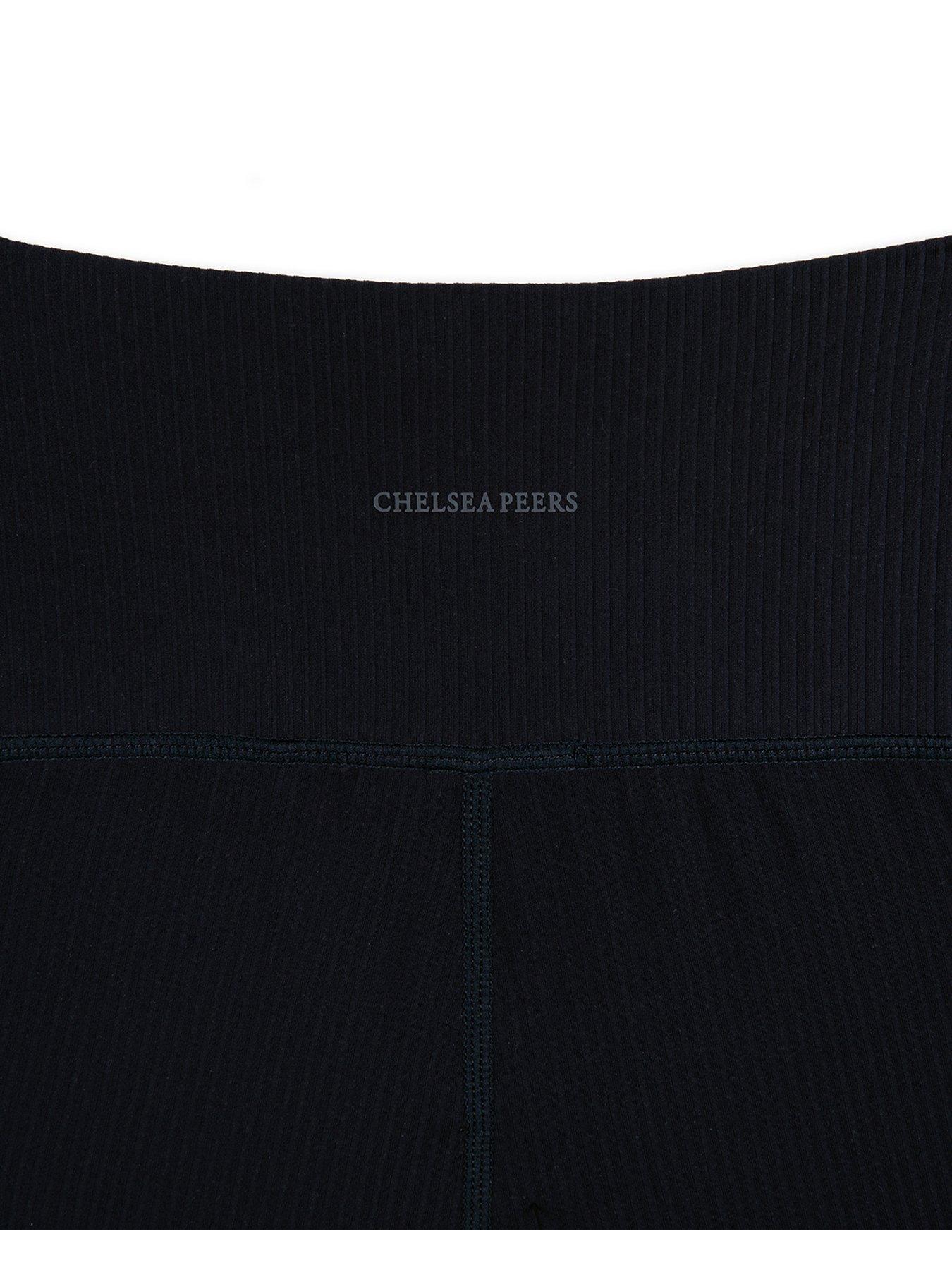 Image 4 of 5 of CHELSEA PEERS Ribbed Bike Shorts - Black