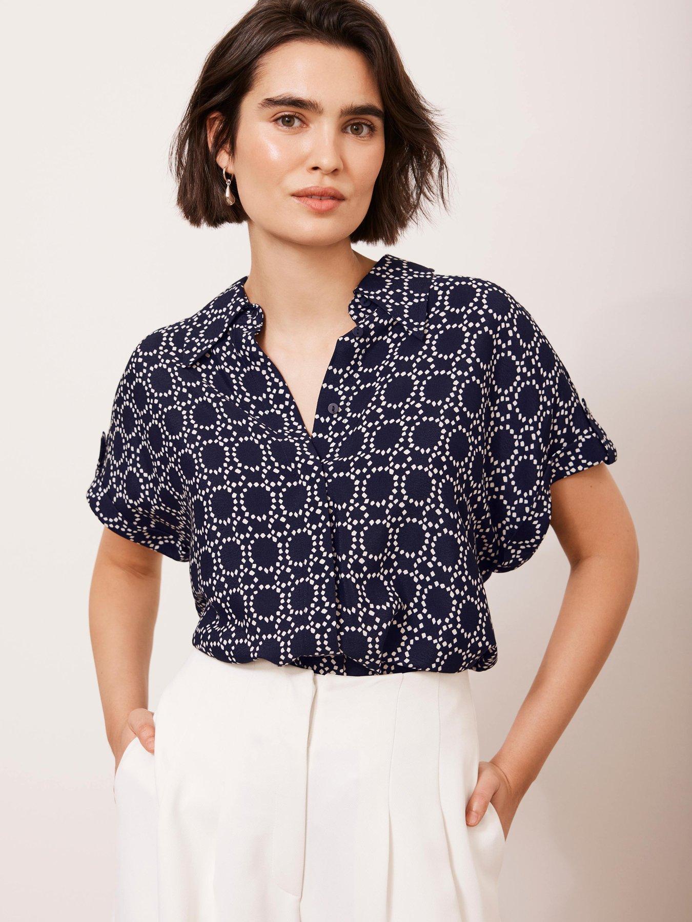 undefined Print Resort Shirt - Navy