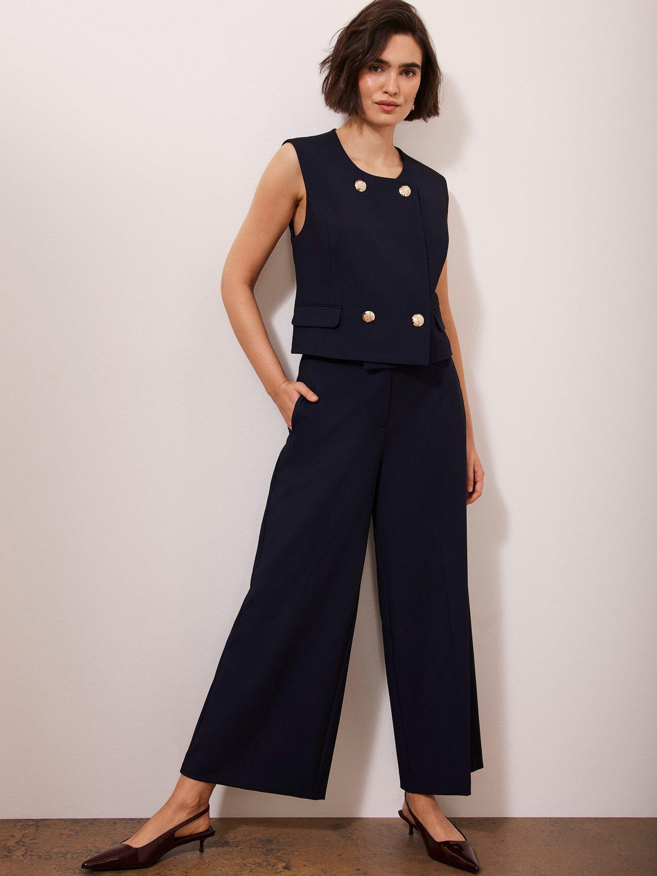 undefined Button Detail Waistcoat - Navy