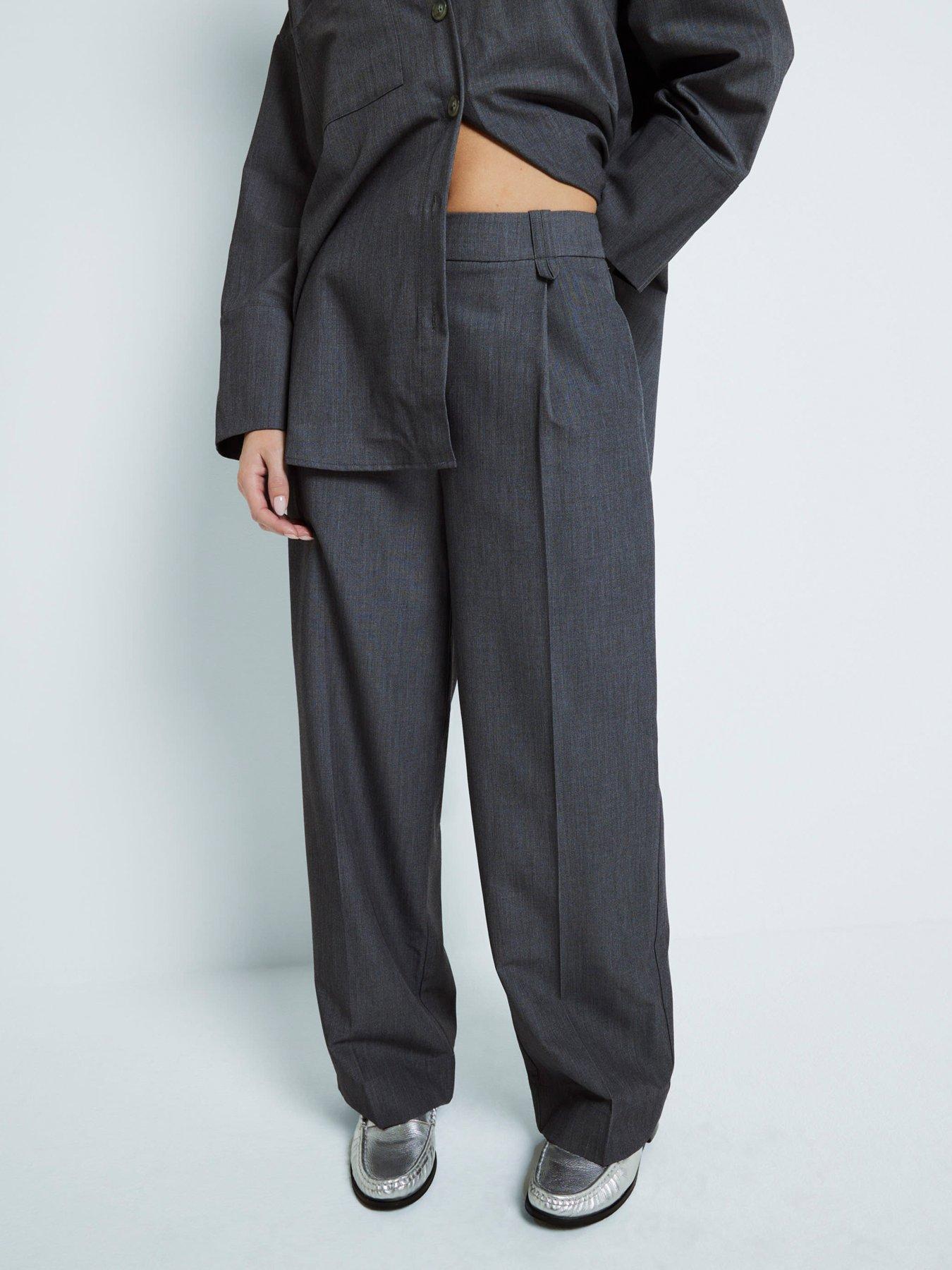 RI Petite Cargo Wide Leg Trousers - Grey