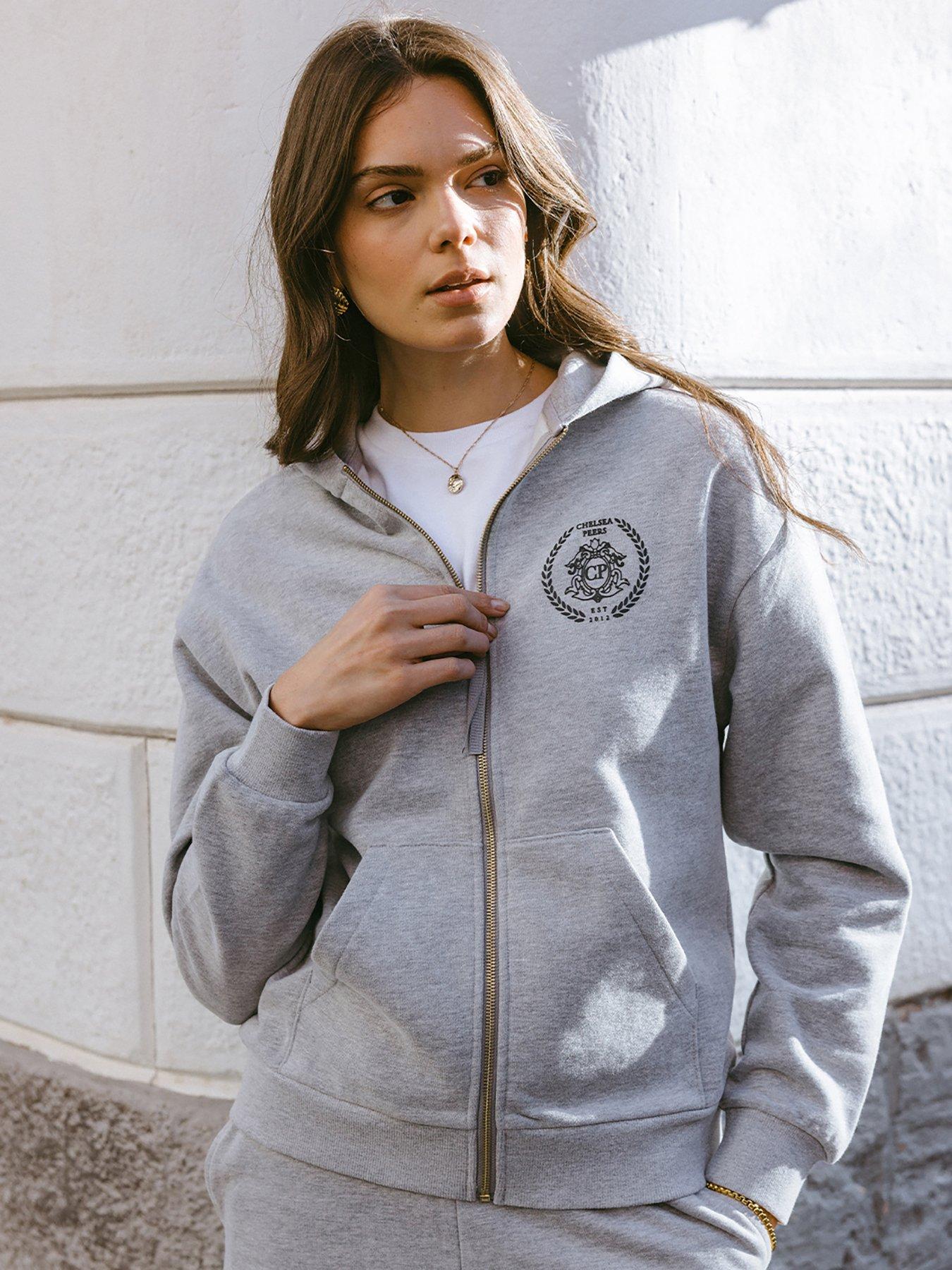 undefined Zip Through Hoodie Sweatshirt - Grey