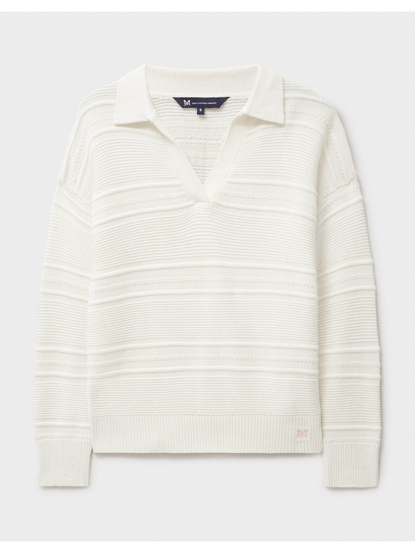  image of crew-clothing-tali-collared-jumper-white