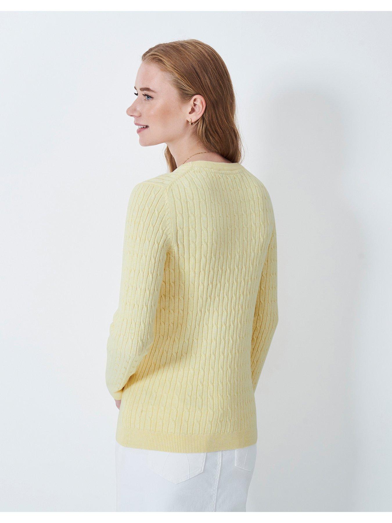 stillFront image of crew-clothing-heritage-cable-neck-jumper-cream