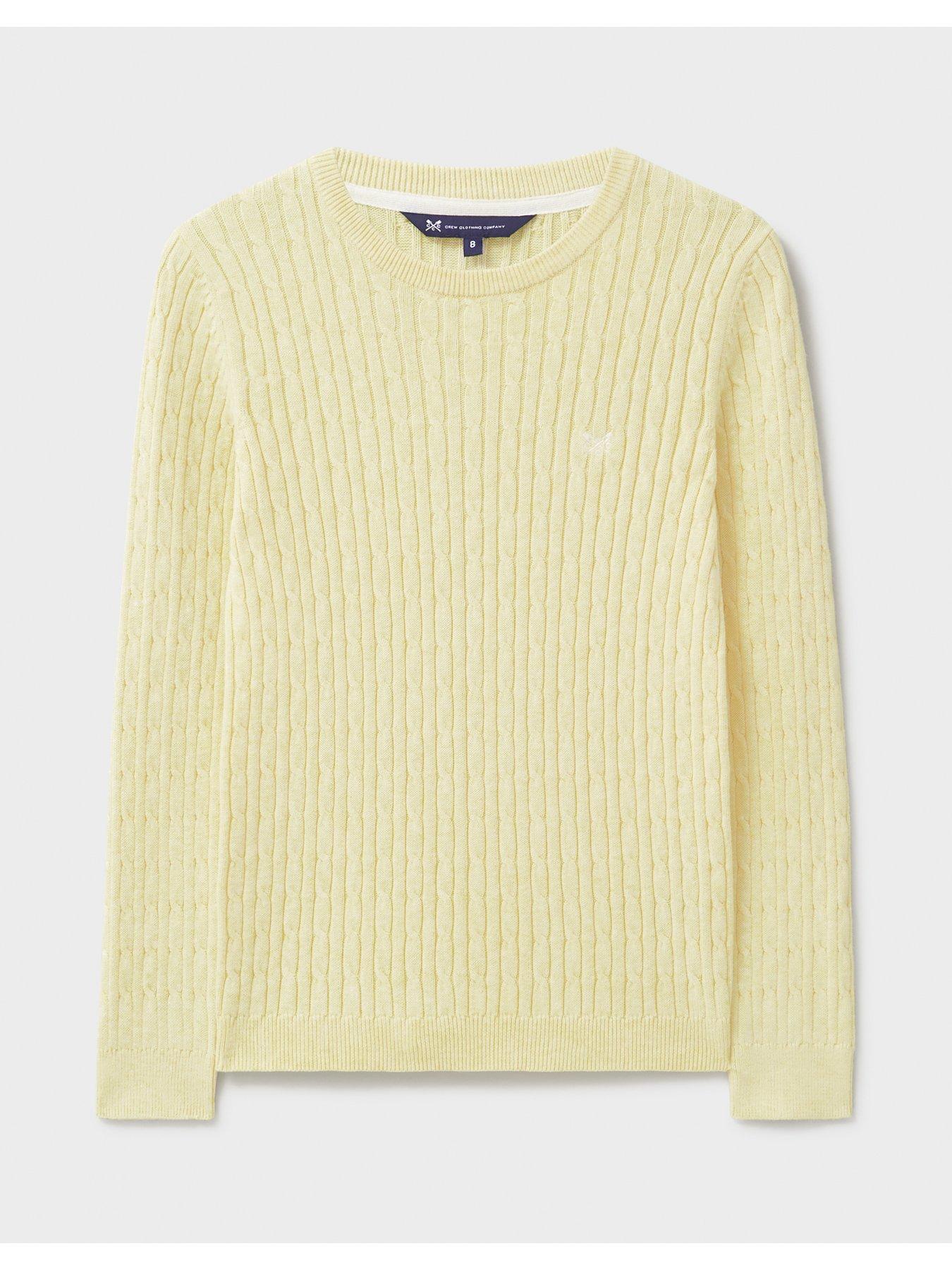  image of crew-clothing-heritage-cable-neck-jumper-cream