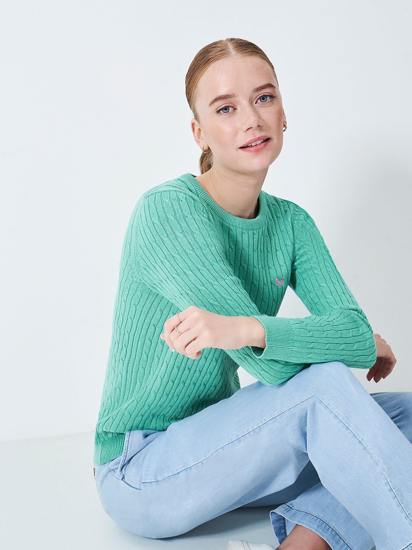undefined Heritage Cable Neck Jumper - Green