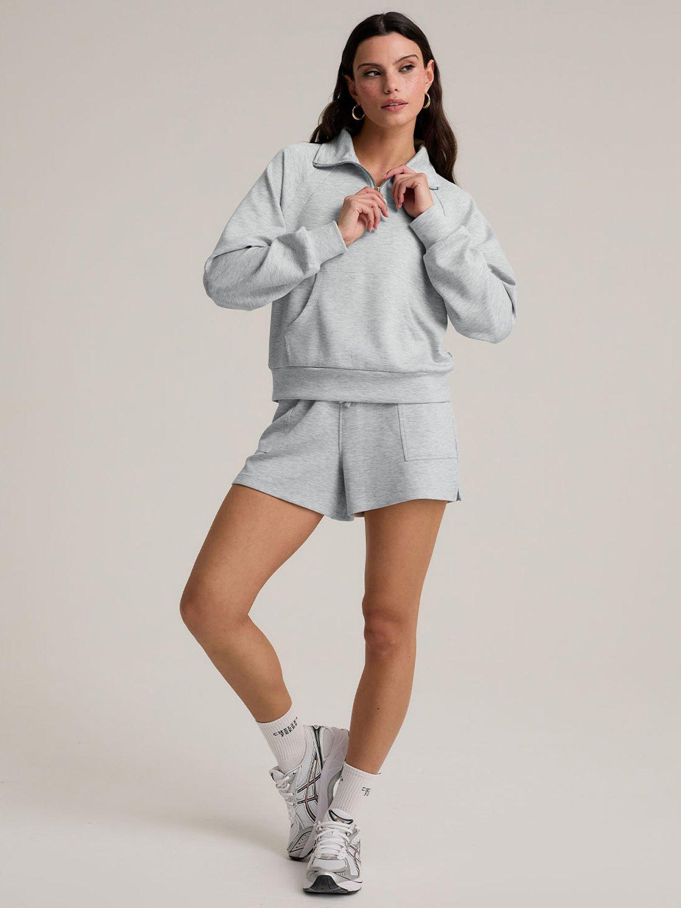  image of chelsea-peers-luxecomfort-scuba-shorts--grey-marl