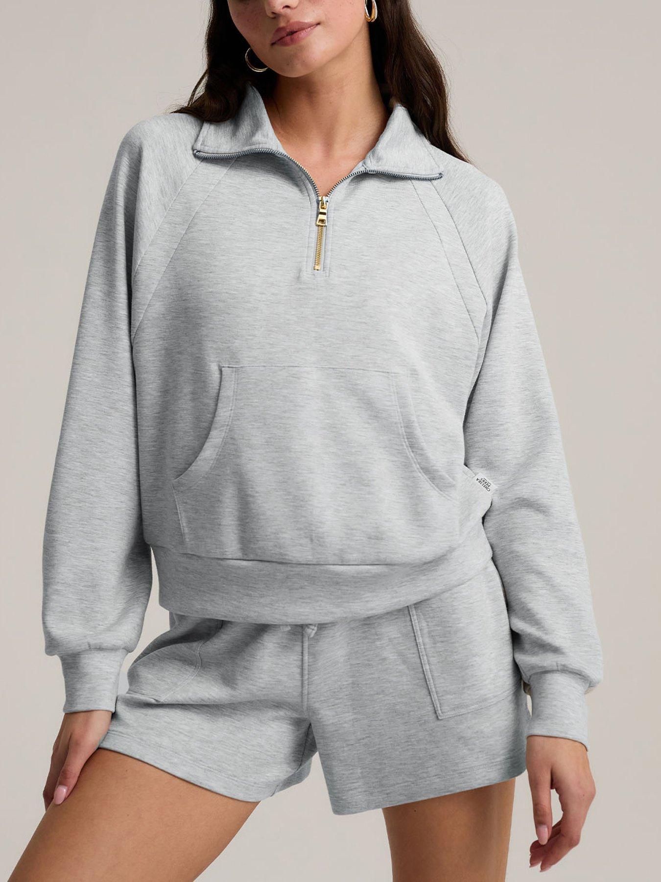  image of chelsea-peers-luxecomfort-scuba-shorts--grey-marl