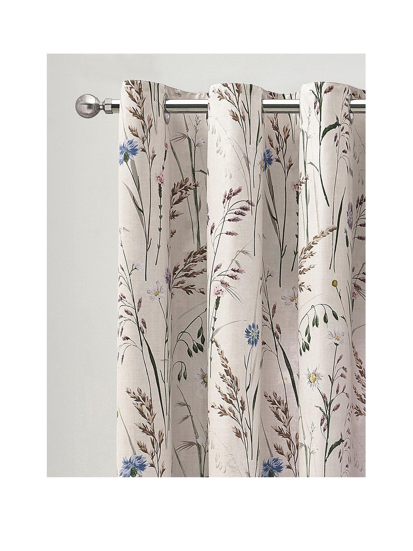  image of catherine-lansfield-grasmere-floral-eyelet-curtains