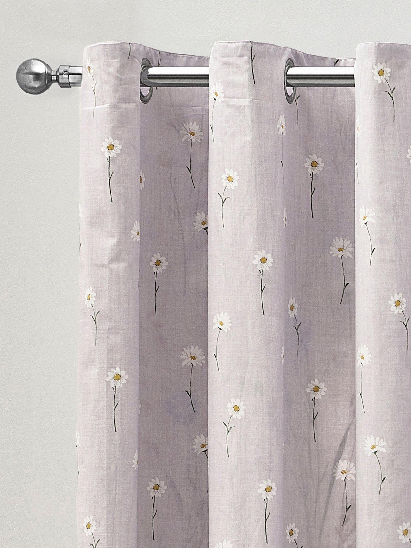  image of catherine-lansfield-grasmere-floral-eyelet-curtains