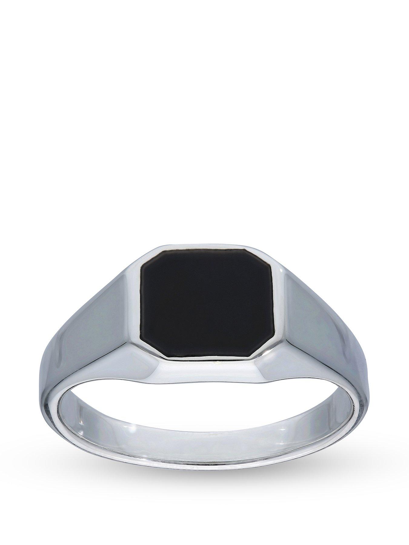 undefined Sterling Silver Black Stone Ring