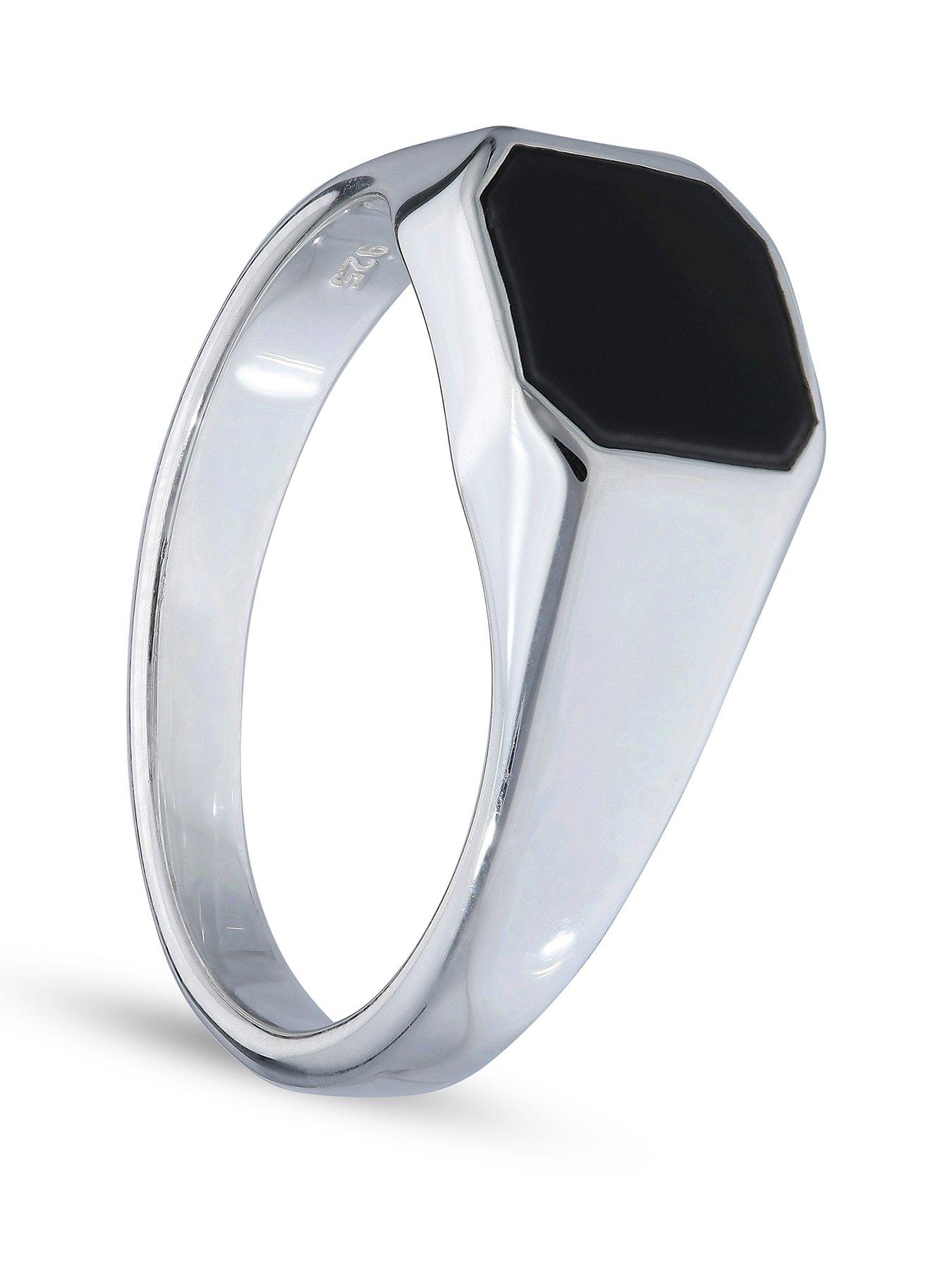 Sterling Silver Black Stone Ring