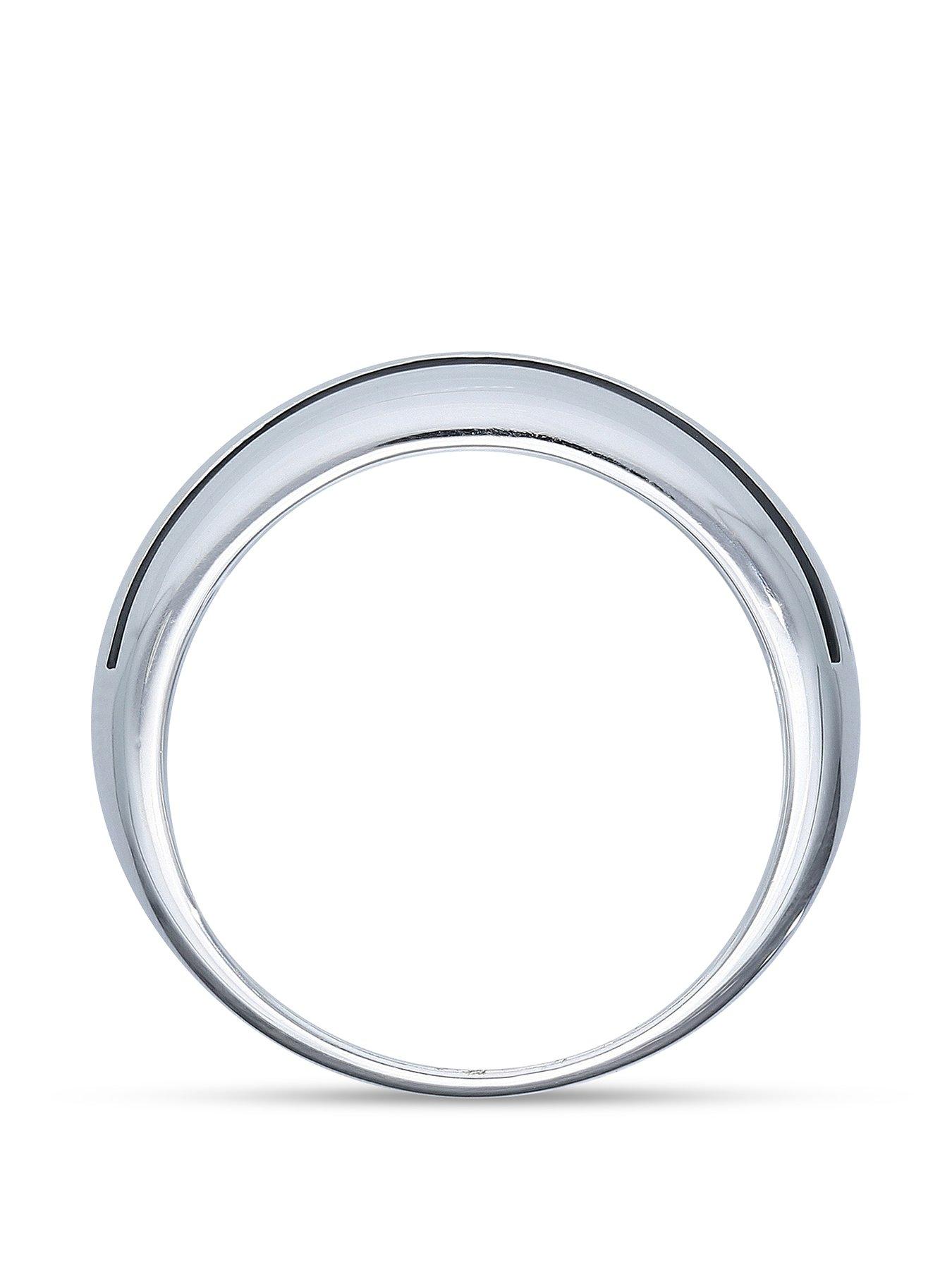 Image 3 of 3 of Gents Sterling Silver Black Detail Band Ring