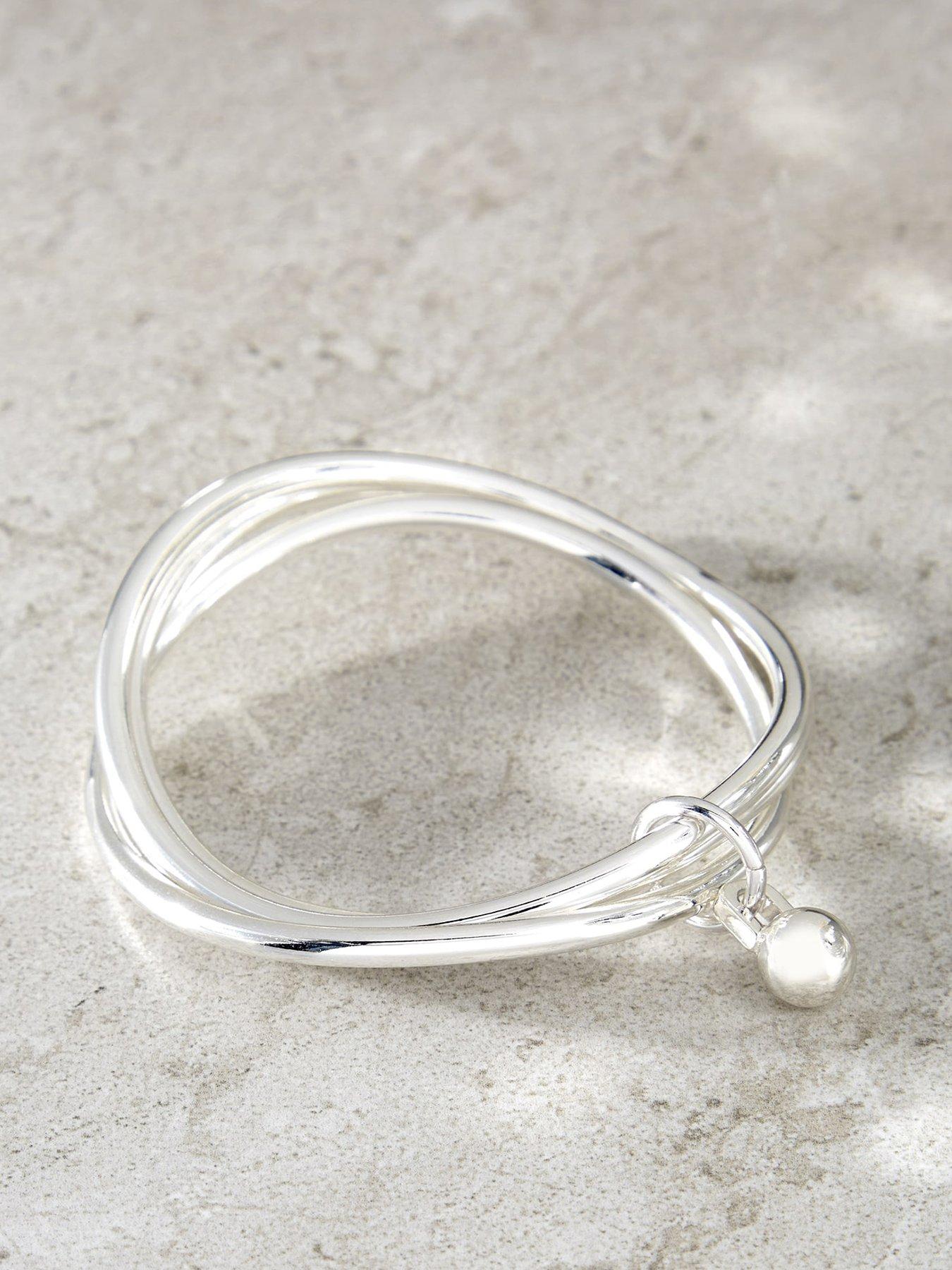  image of mint-velvet-silver-tone-triple-bangle-silver