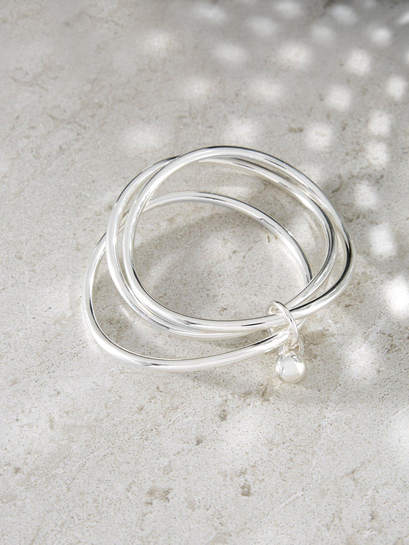  image of mint-velvet-silver-tone-triple-bangle-silver