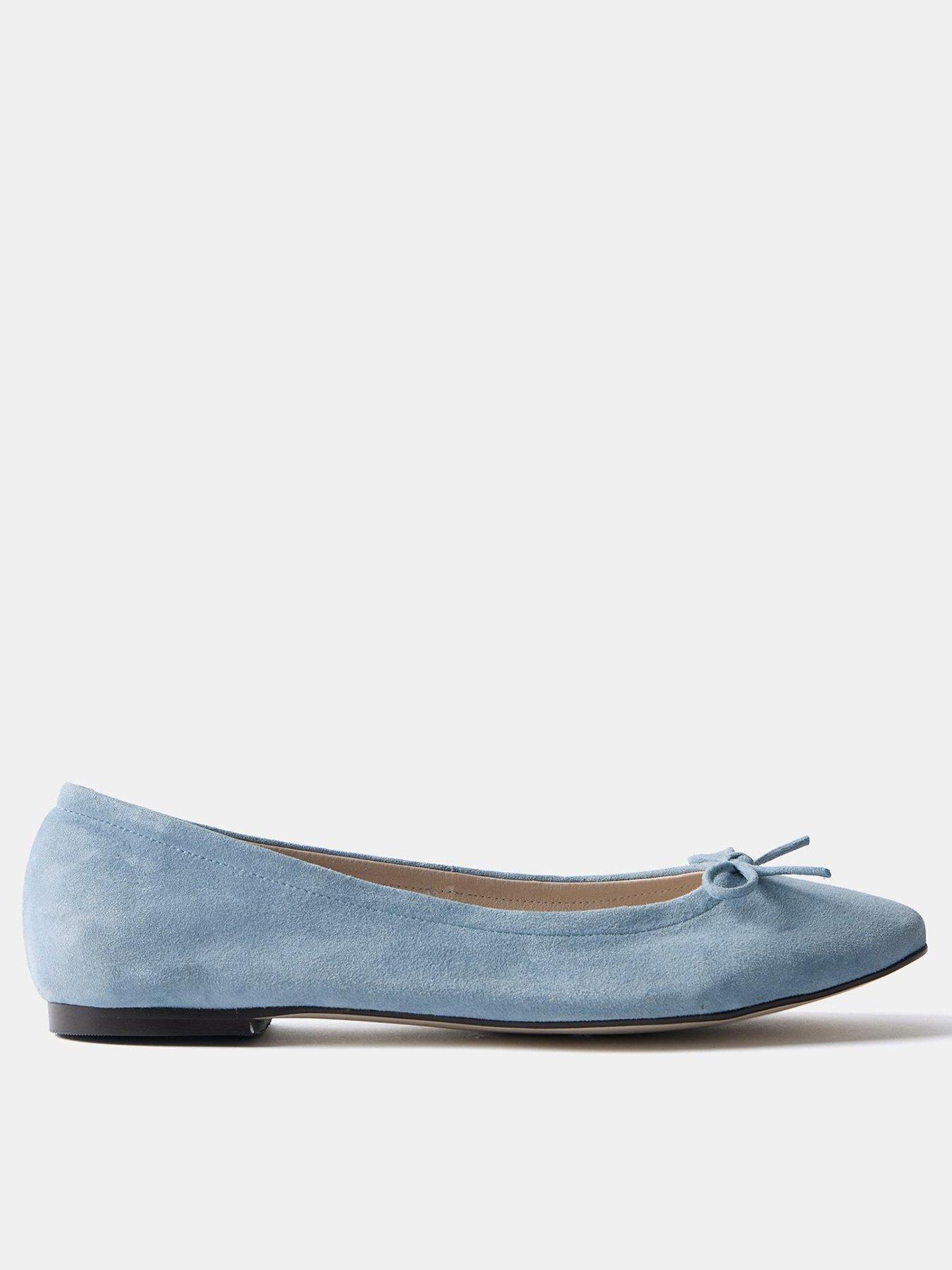 Image 1 of 4 of Mint Velvet Carla Suede Ballet Flat - Blue