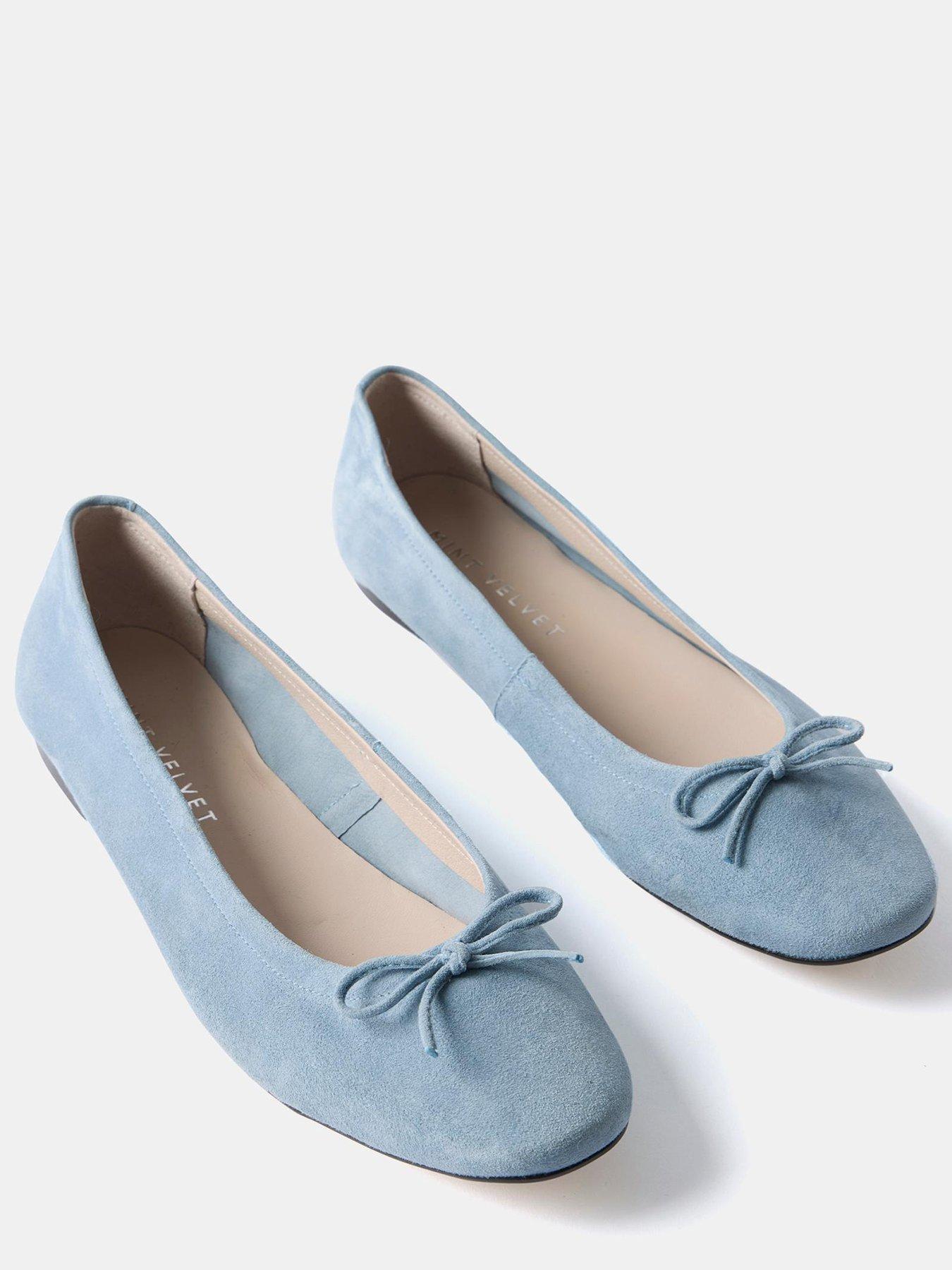 Image 4 of 4 of Mint Velvet Carla Suede Ballet Flat - Blue