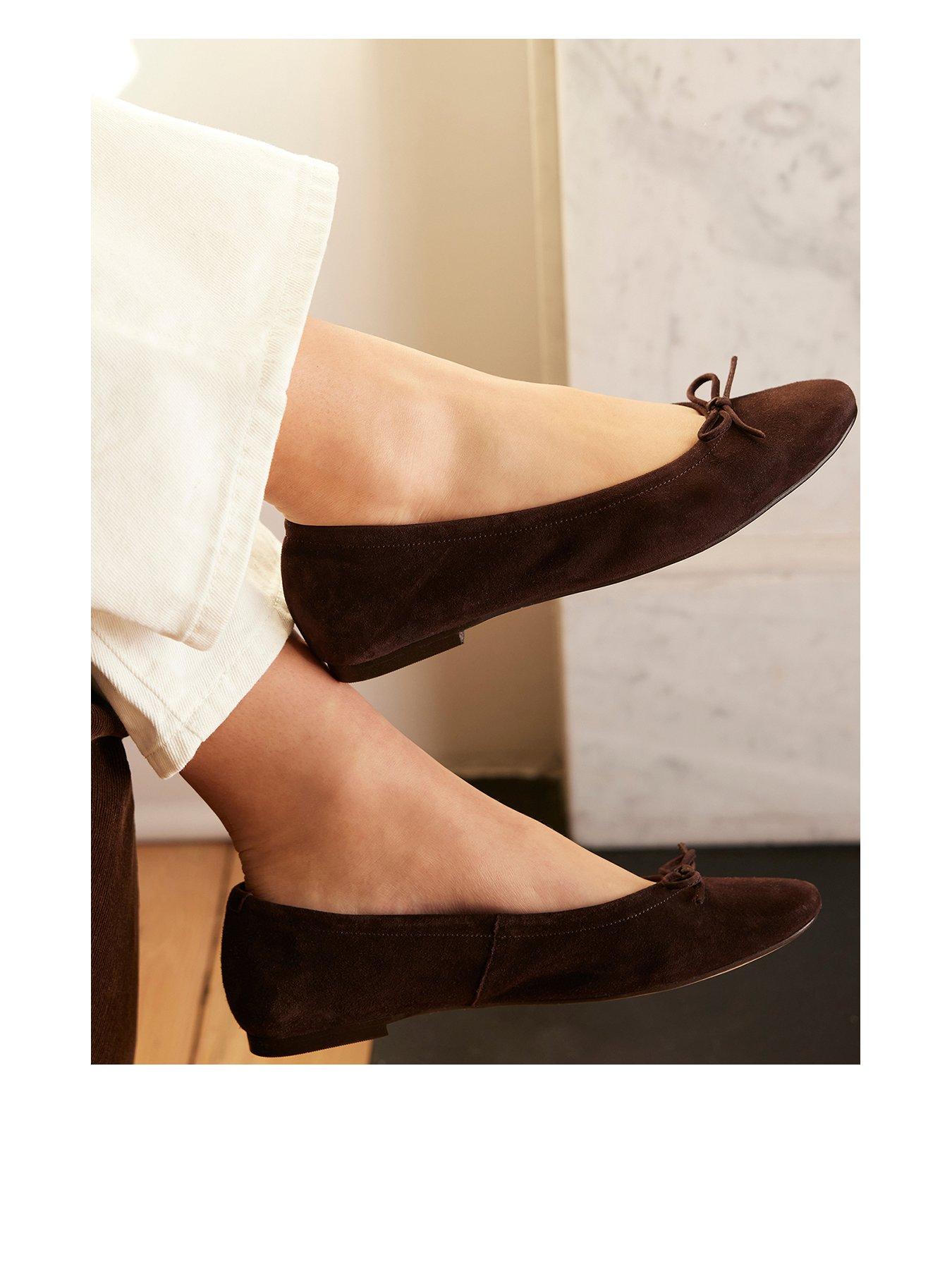  image of mint-velvet-carla-suede-ballet-flat-brown