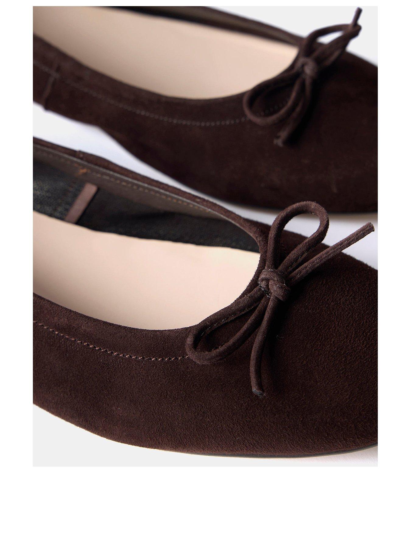 image of mint-velvet-carla-suede-ballet-flat-brown