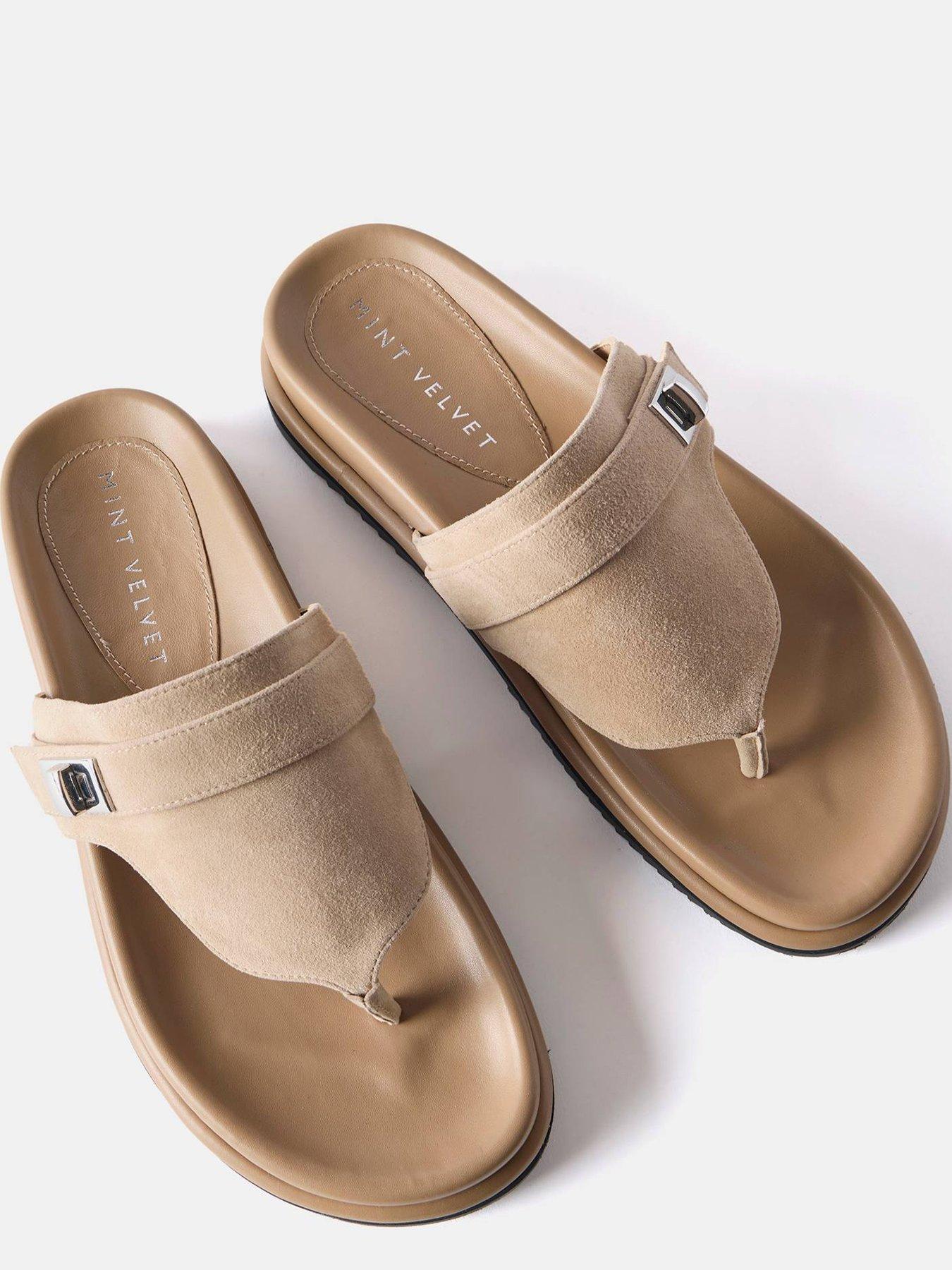  image of mint-velvet-neutral-chunky-flip-flop-sandals-beige