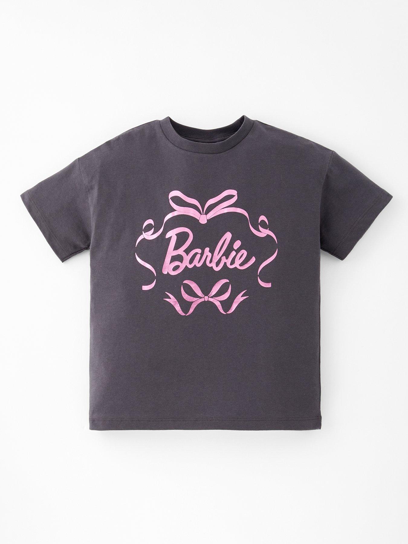 undefined Barbie Bow Foil Short Sleeve T-Shirt - Grey