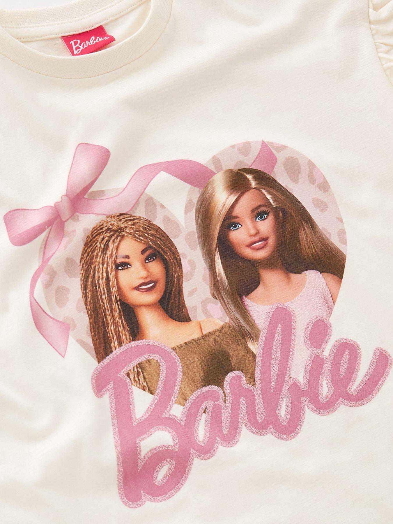 Image 3 of 4 of Barbie Frill Short Sleeve T-Shirt - Cream