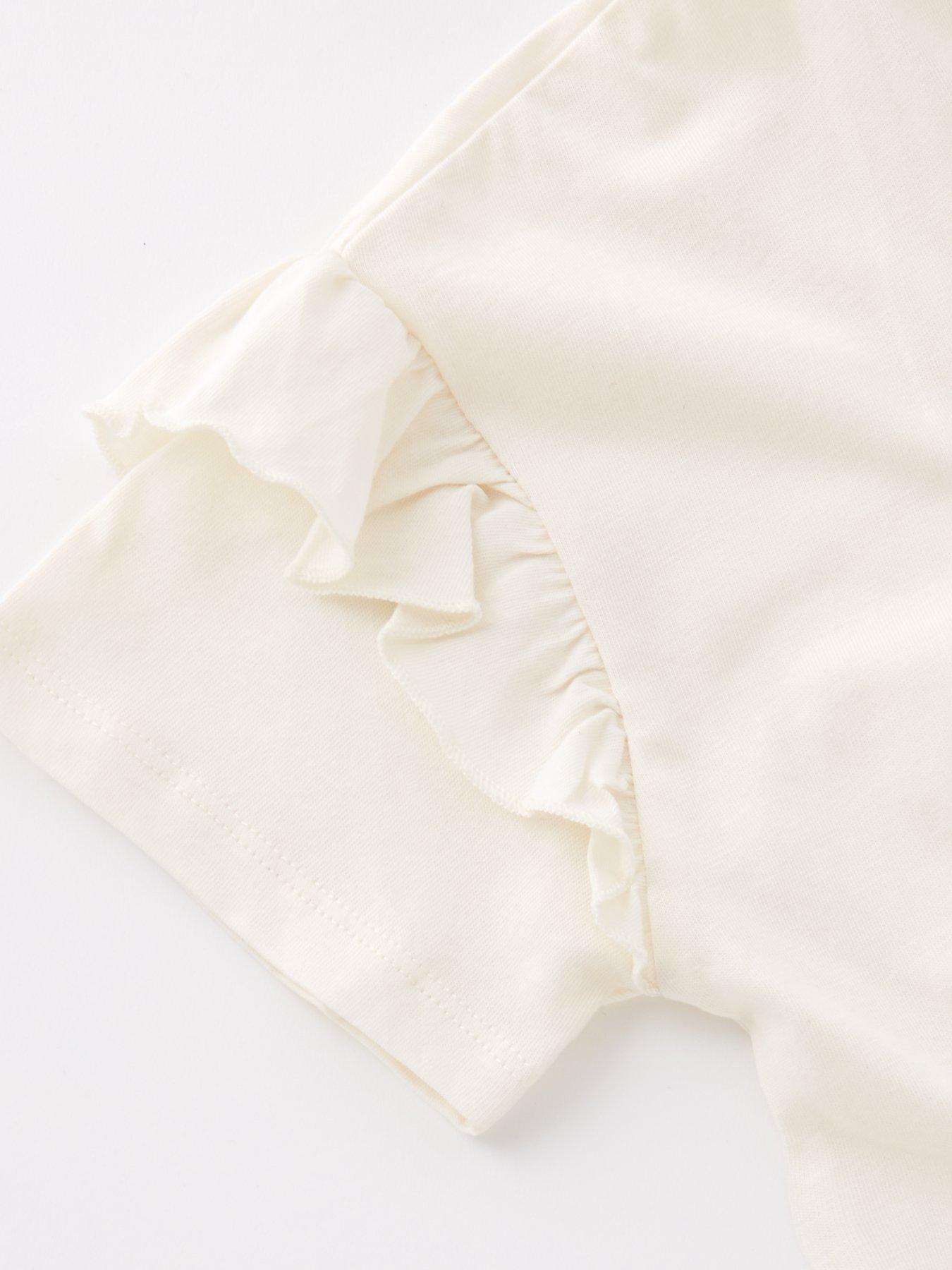 Image 4 of 4 of Barbie Frill Short Sleeve T-Shirt - Cream