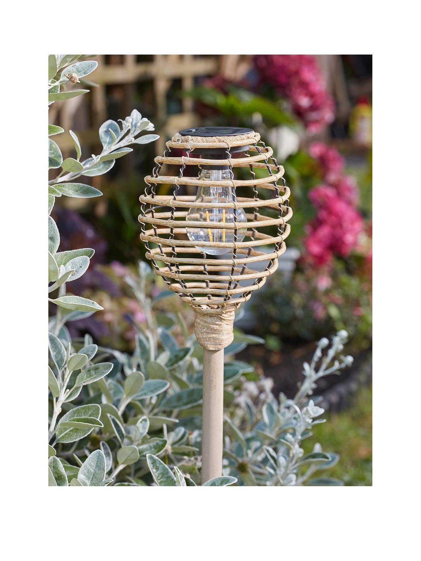  image of smart-solar-lumina-rattan-stake-light-pair