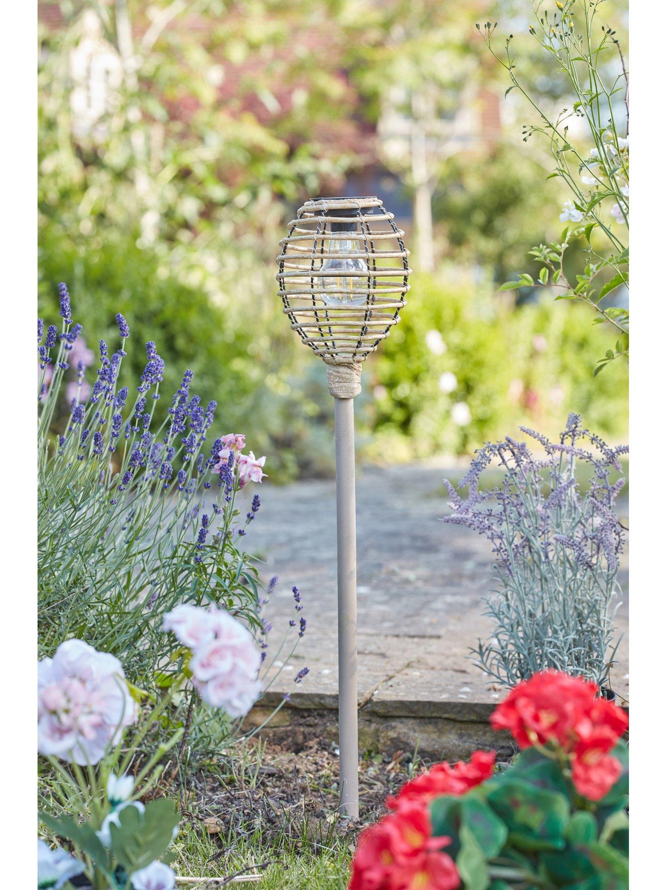  image of smart-solar-lumina-rattan-stake-light-pair