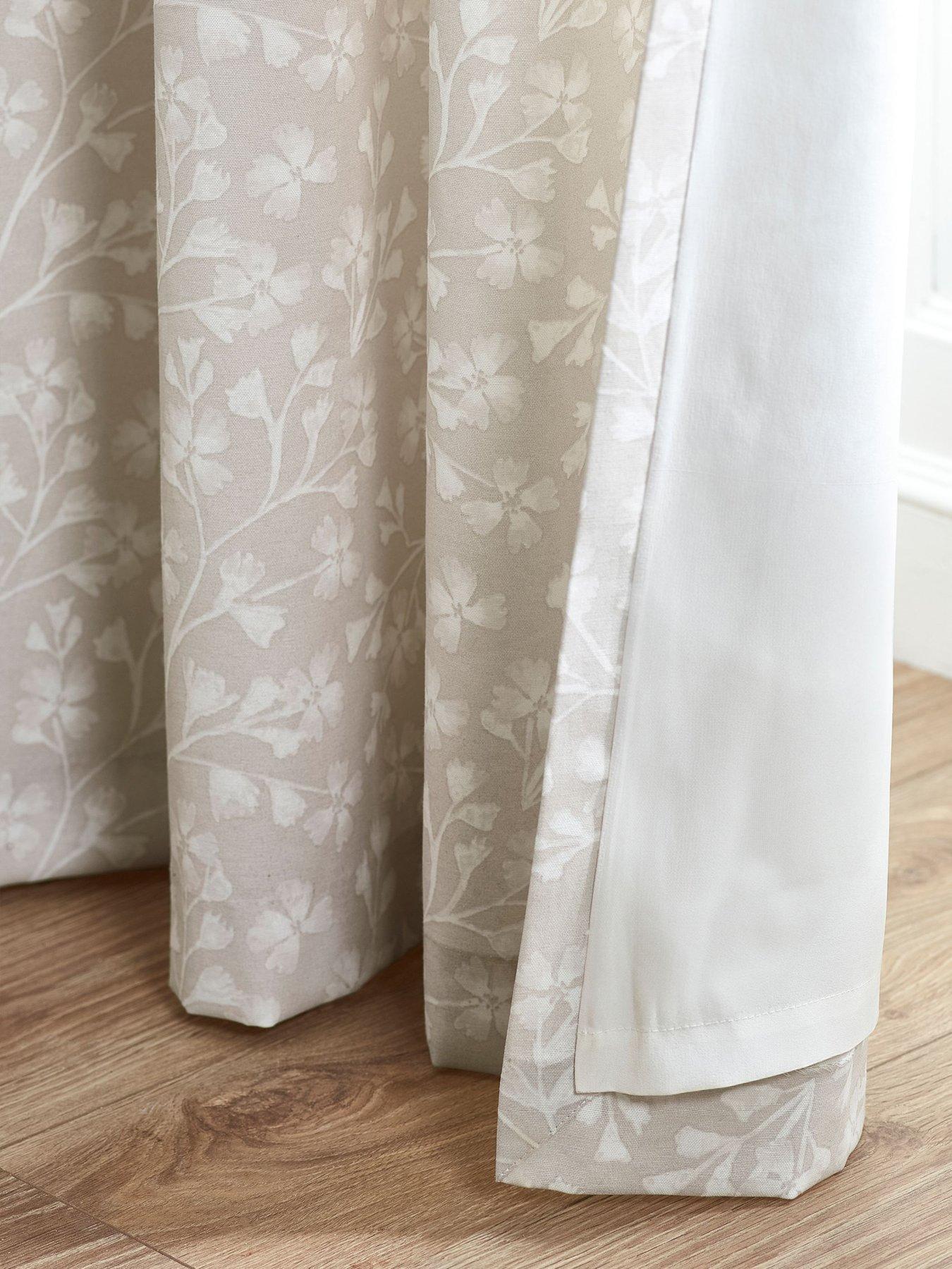 Image 2 of 4 of Catherine Lansfield Brooke Floral Pencil Pleat Curtains- 66x54"