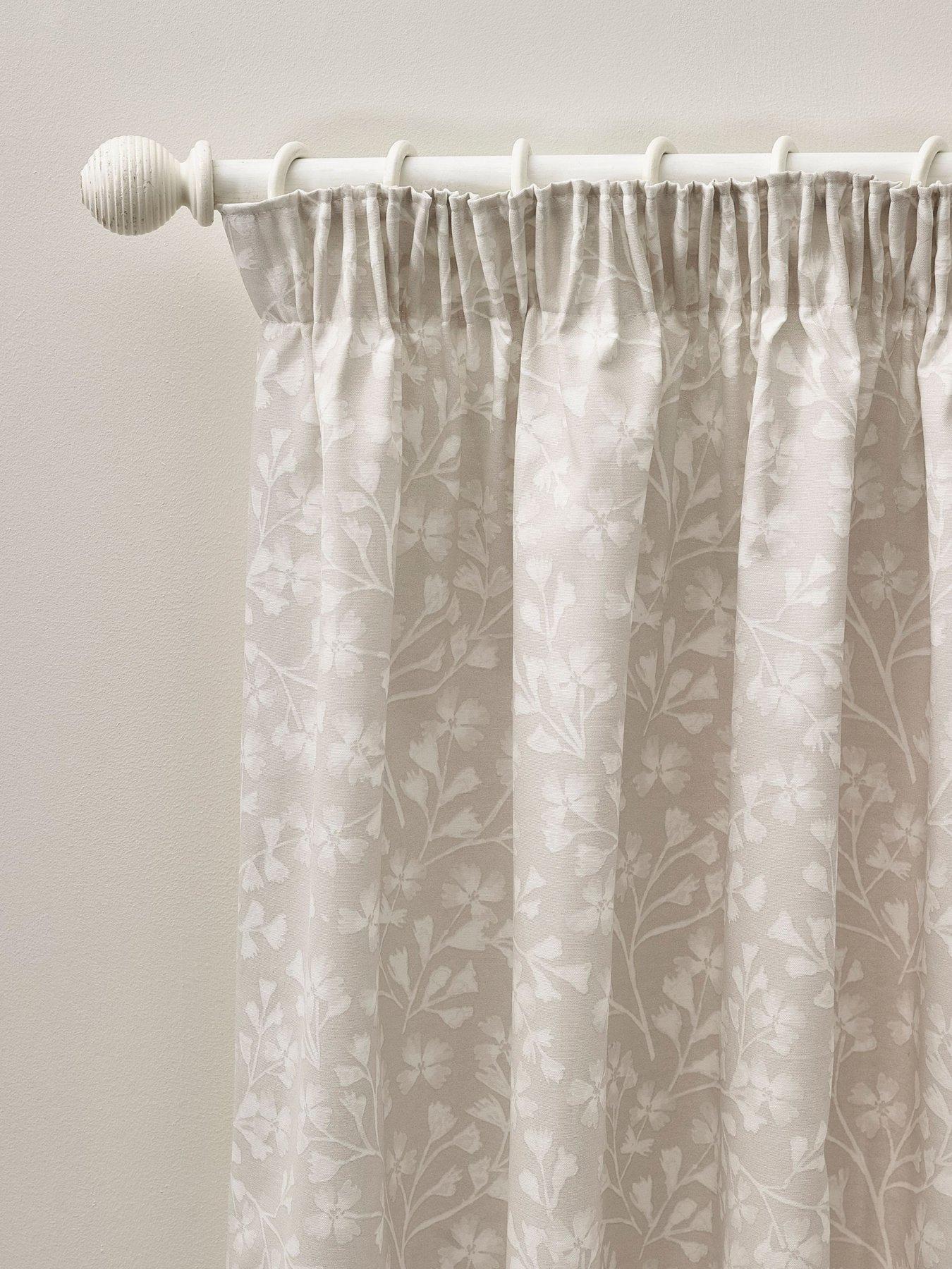 Image 3 of 4 of Catherine Lansfield Brooke Floral Pencil Pleat Curtains- 66x54"