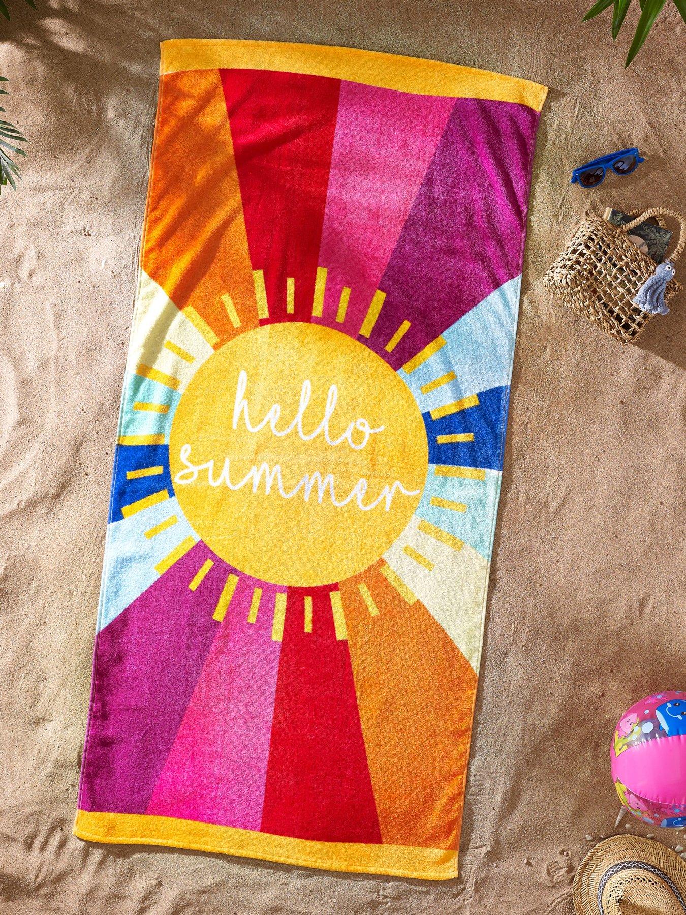 Catherine Lansfield Hello Summer 100% Cotton Beach Towel