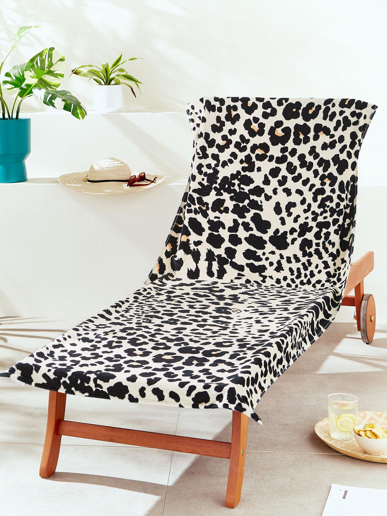 front image of catherine-lansfield-leopard-100-cotton-beach-towel
