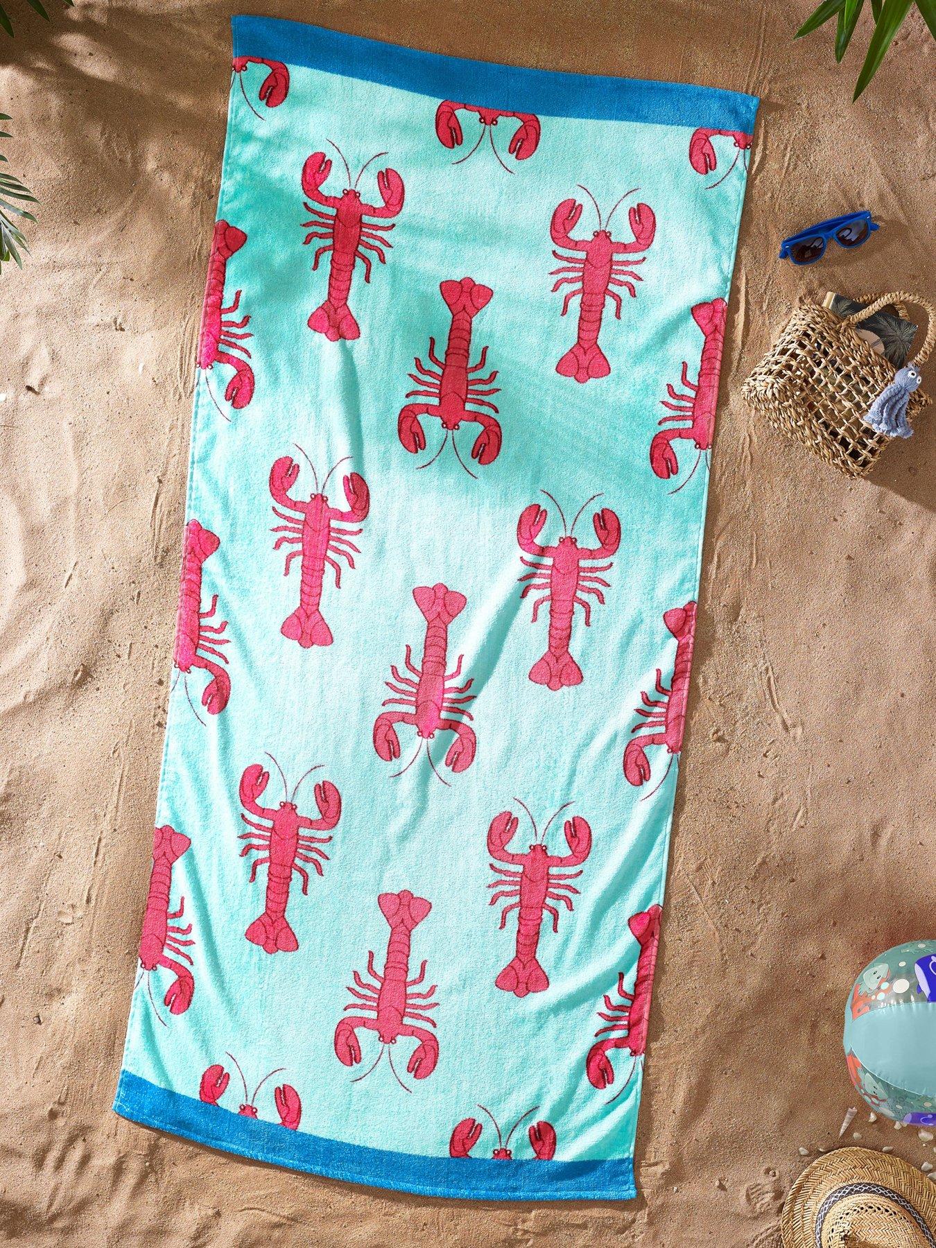 catherine-lansfield-lobster-100-cotton-beach-towel