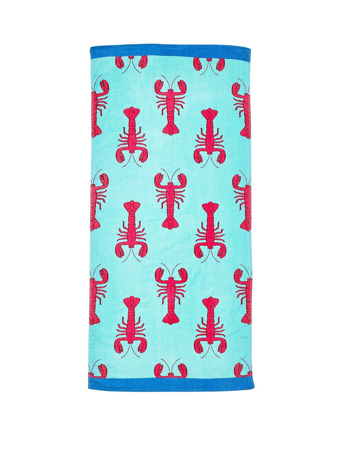  image of catherine-lansfield-lobster-100-cotton-beach-towel