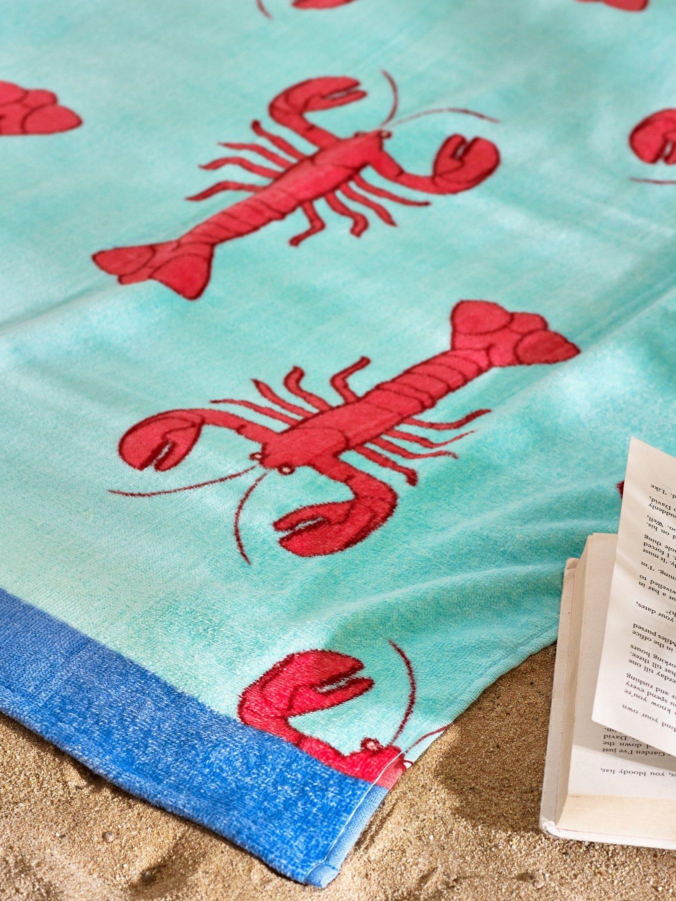  image of catherine-lansfield-lobster-100-cotton-beach-towel