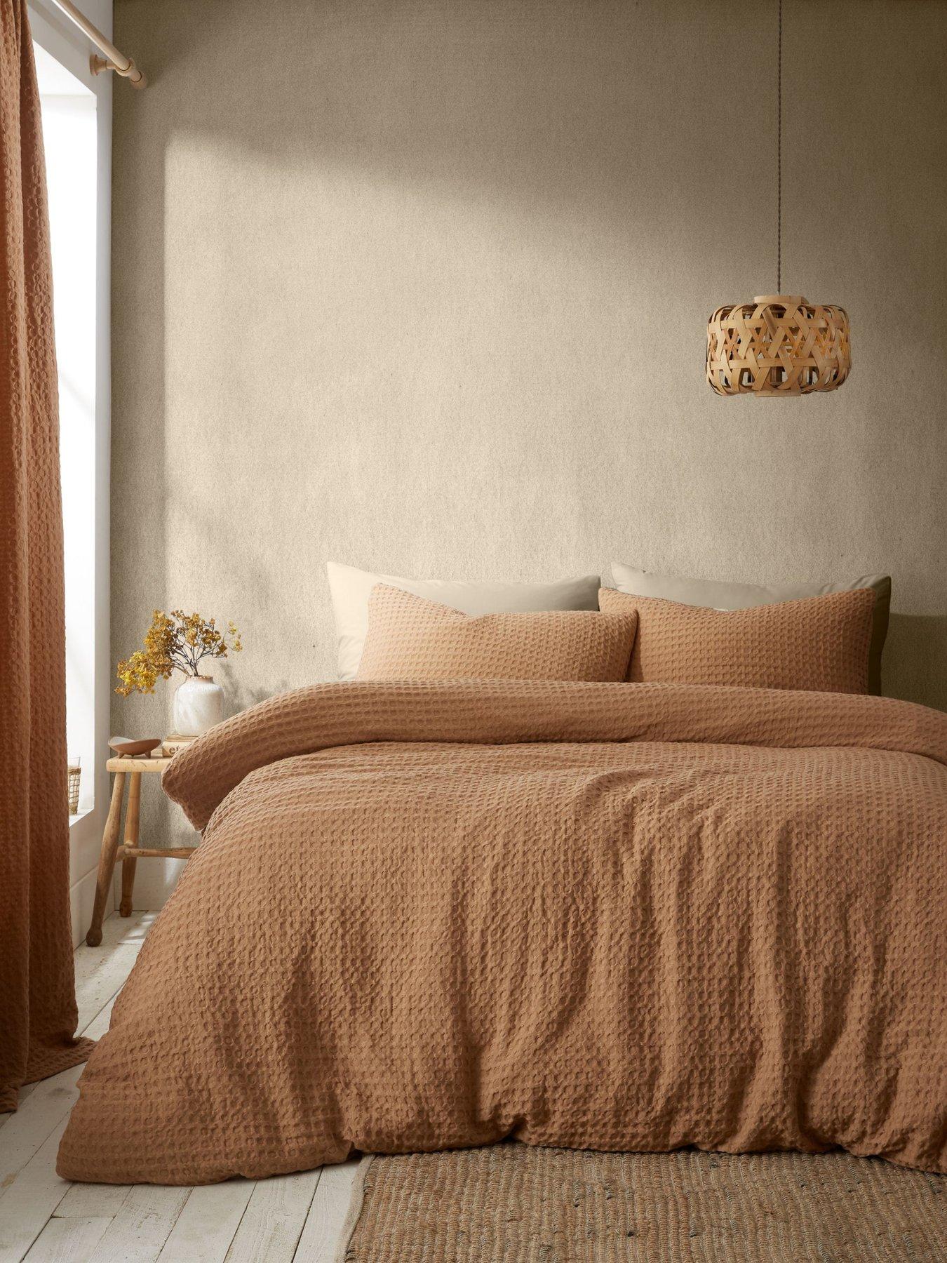 undefined Muscat Waffle Duvet Set - Caramel