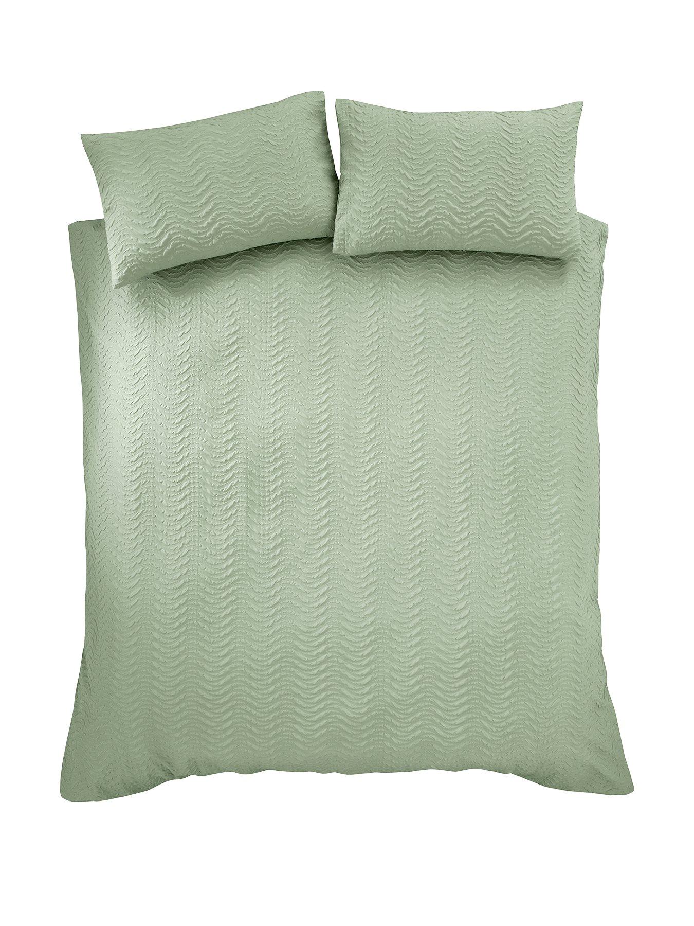 Image 2 of 5 of Catherine Lansfield Heatset Wave Duvet Set - Mint Green