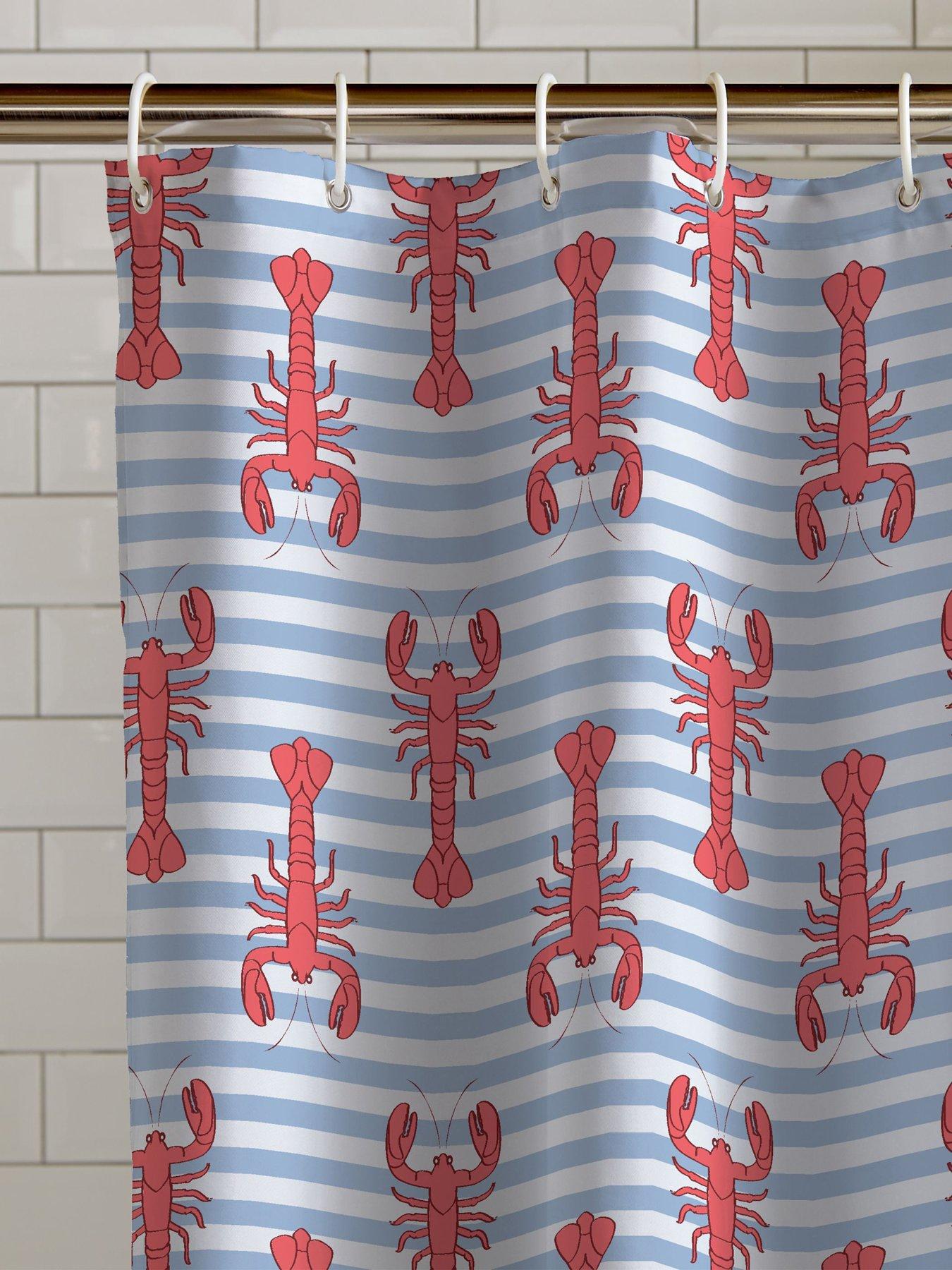 catherine-lansfield-lobster-shower-curtain