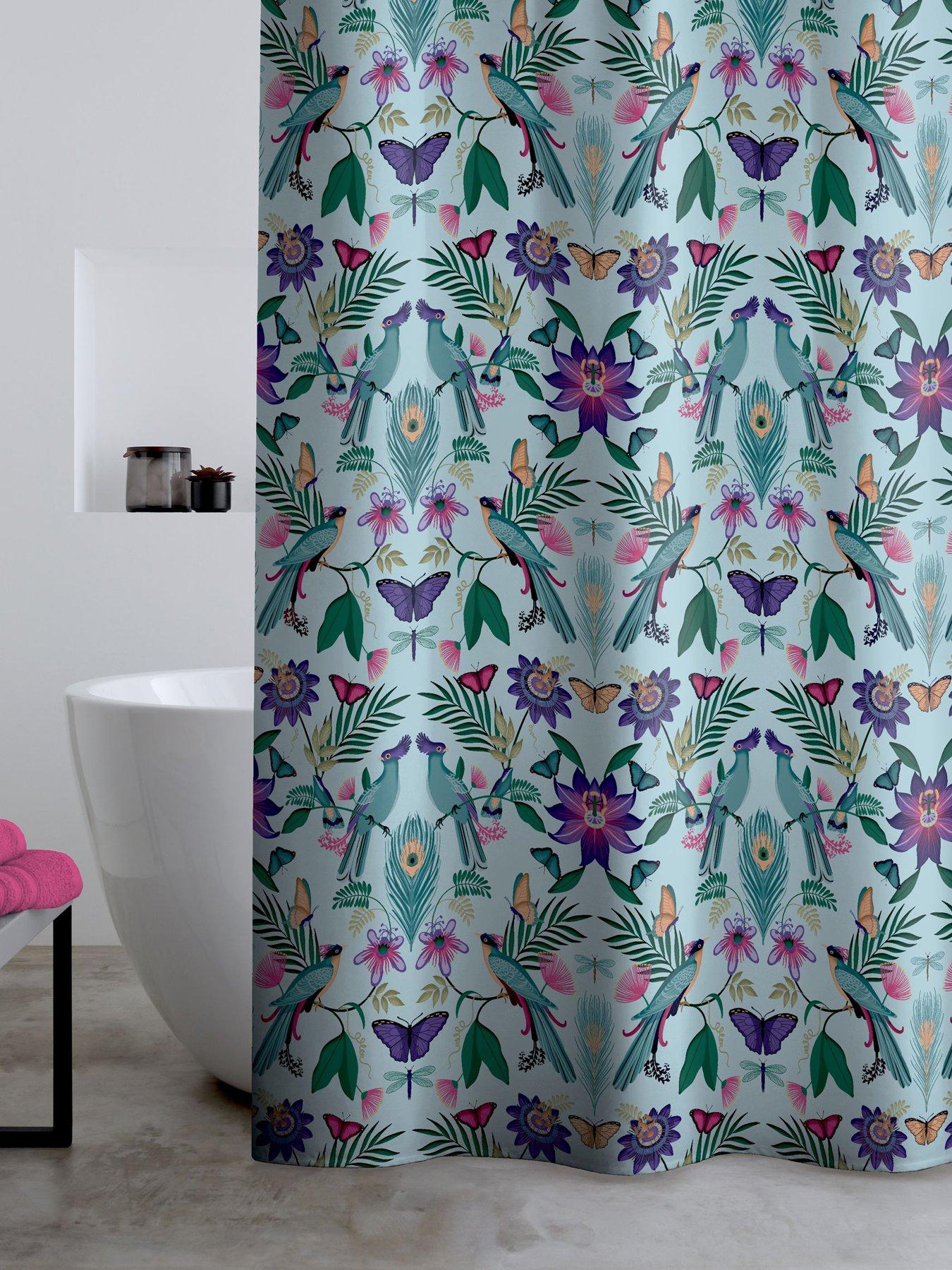 Catherine Lansfield Mya Tropical Bird Shower Curtain