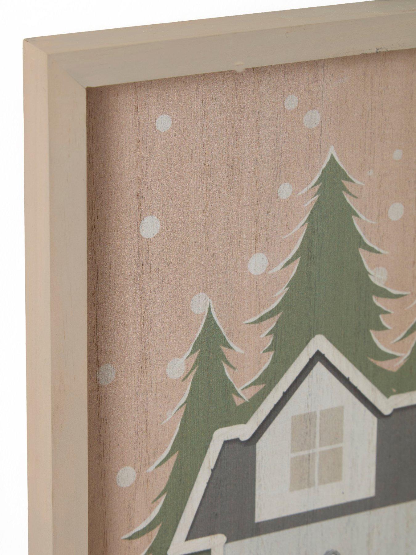 Image 4 of 6 of Very Home Set Of 2 Christmas Houses Wooden Art - FSC&reg; Certified