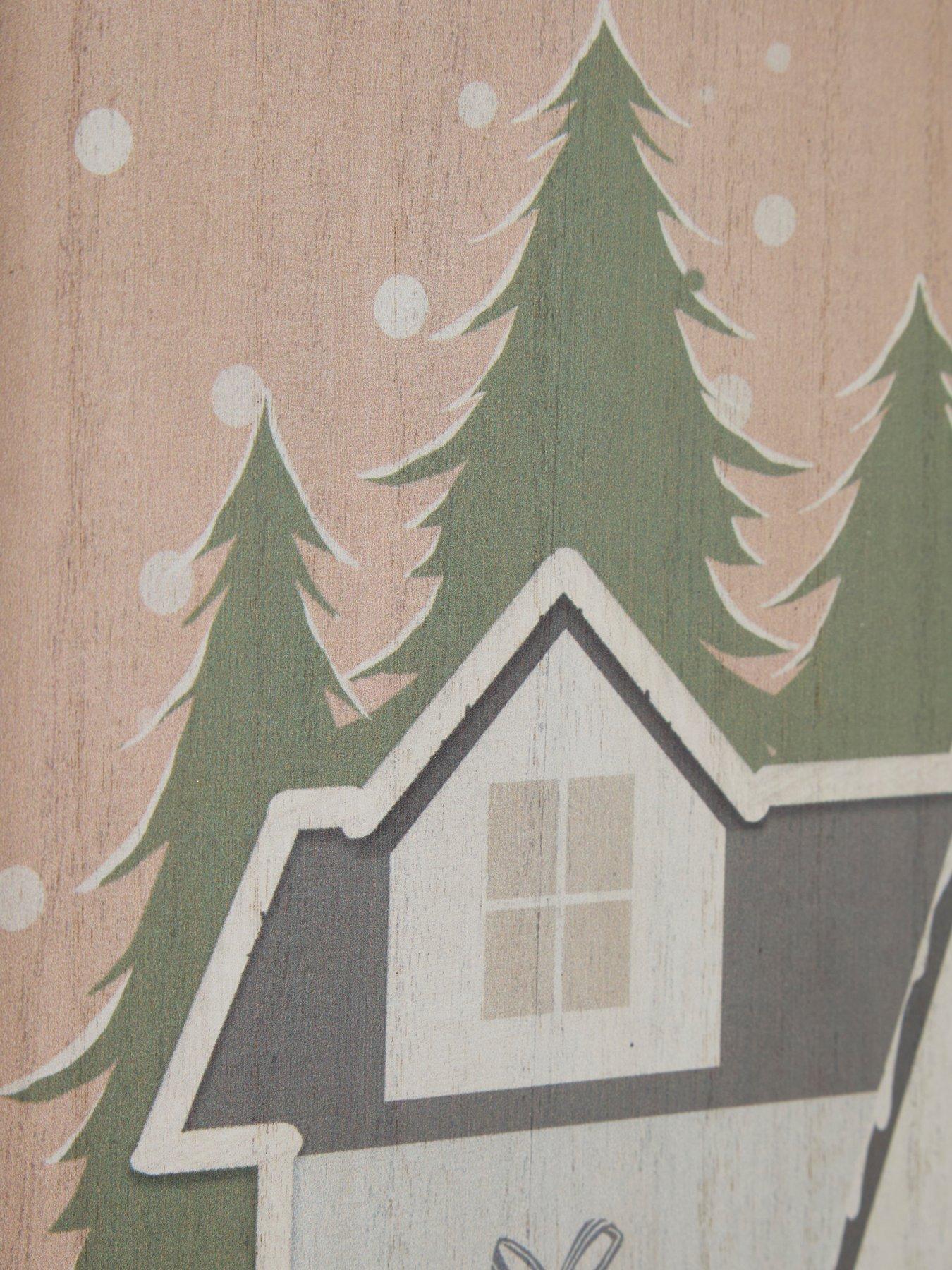 Image 6 of 6 of Very Home Set Of 2 Christmas Houses Wooden Art - FSC&reg; Certified