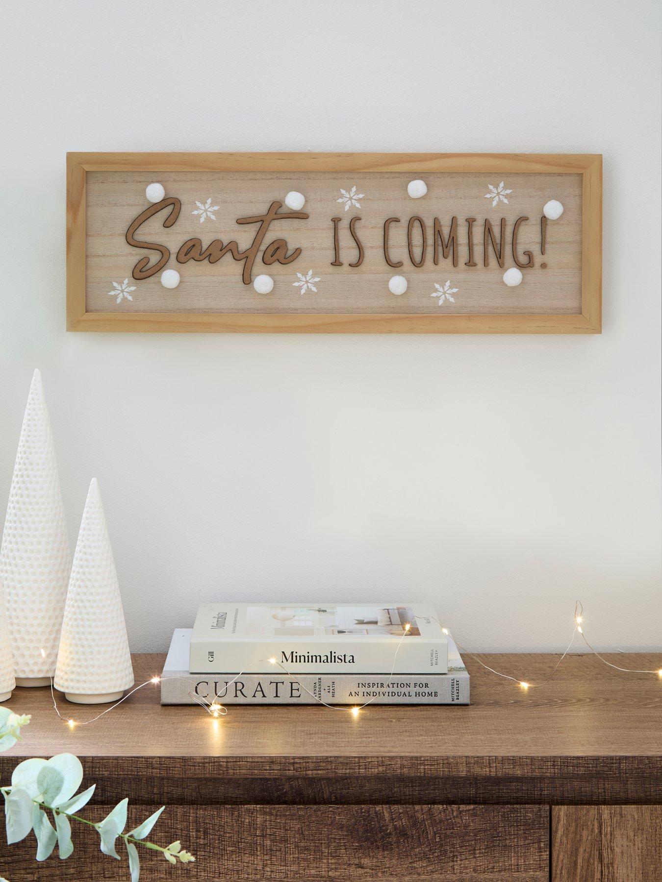 The Very Collection Santa Is Coming Wood Art - FSC® Certified