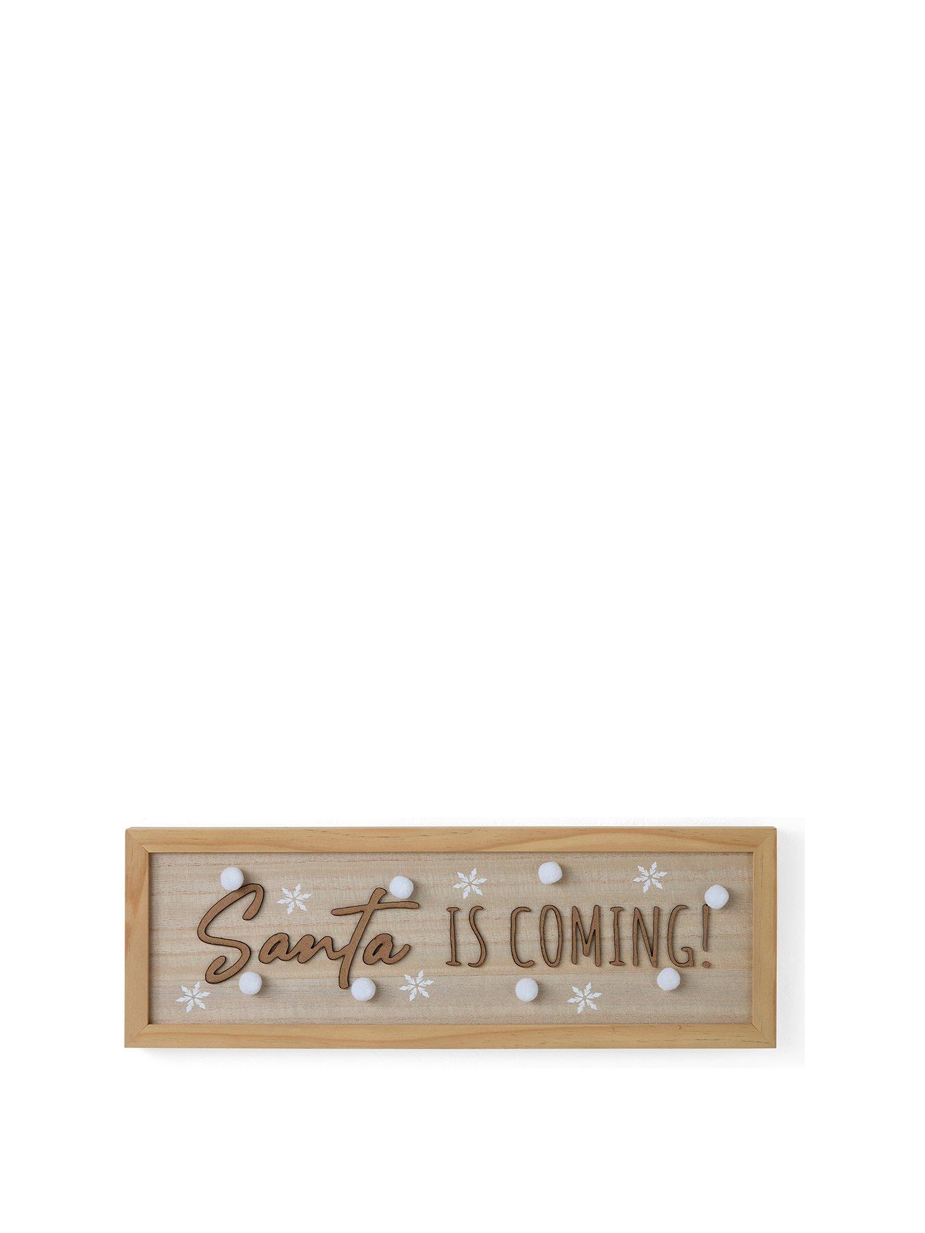 Image 2 of 5 of Very Home Santa Is Coming Wood Art - FSC&reg; Certified